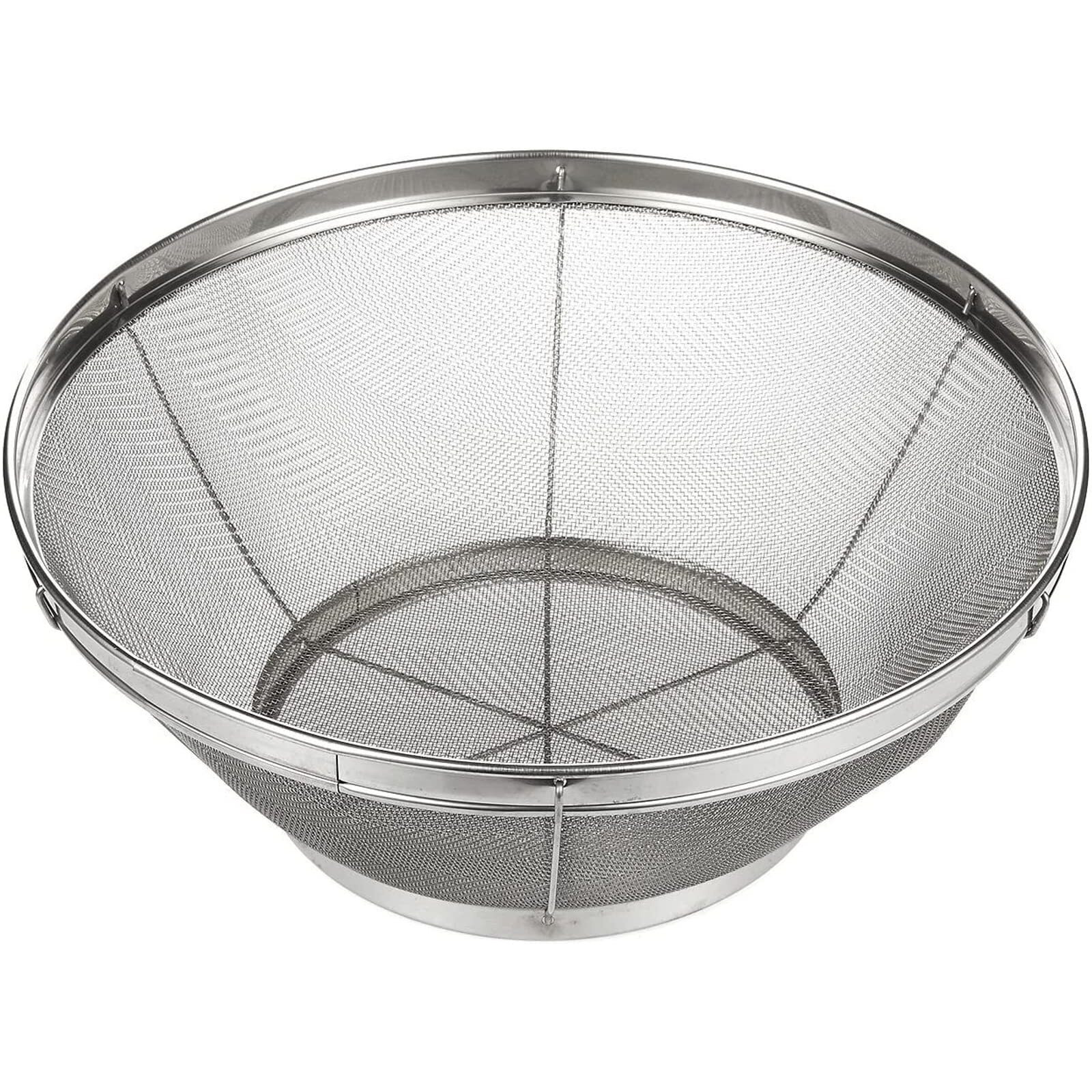 Juvale Large Fine Mesh Pasta Strainer, Metal Colander For Rice, Quinoa, Yogurt (11 X 4 In)