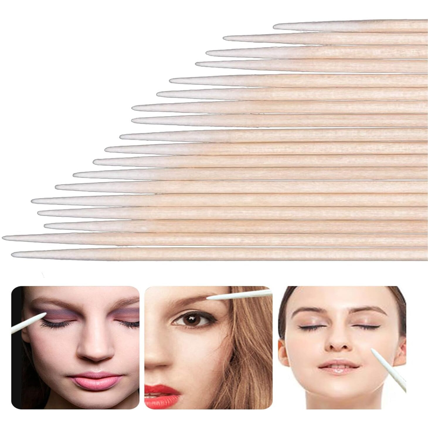 800 Pcs 4 Inch Pointed Cotton Swabs Precision Microblading Cotton Tipped