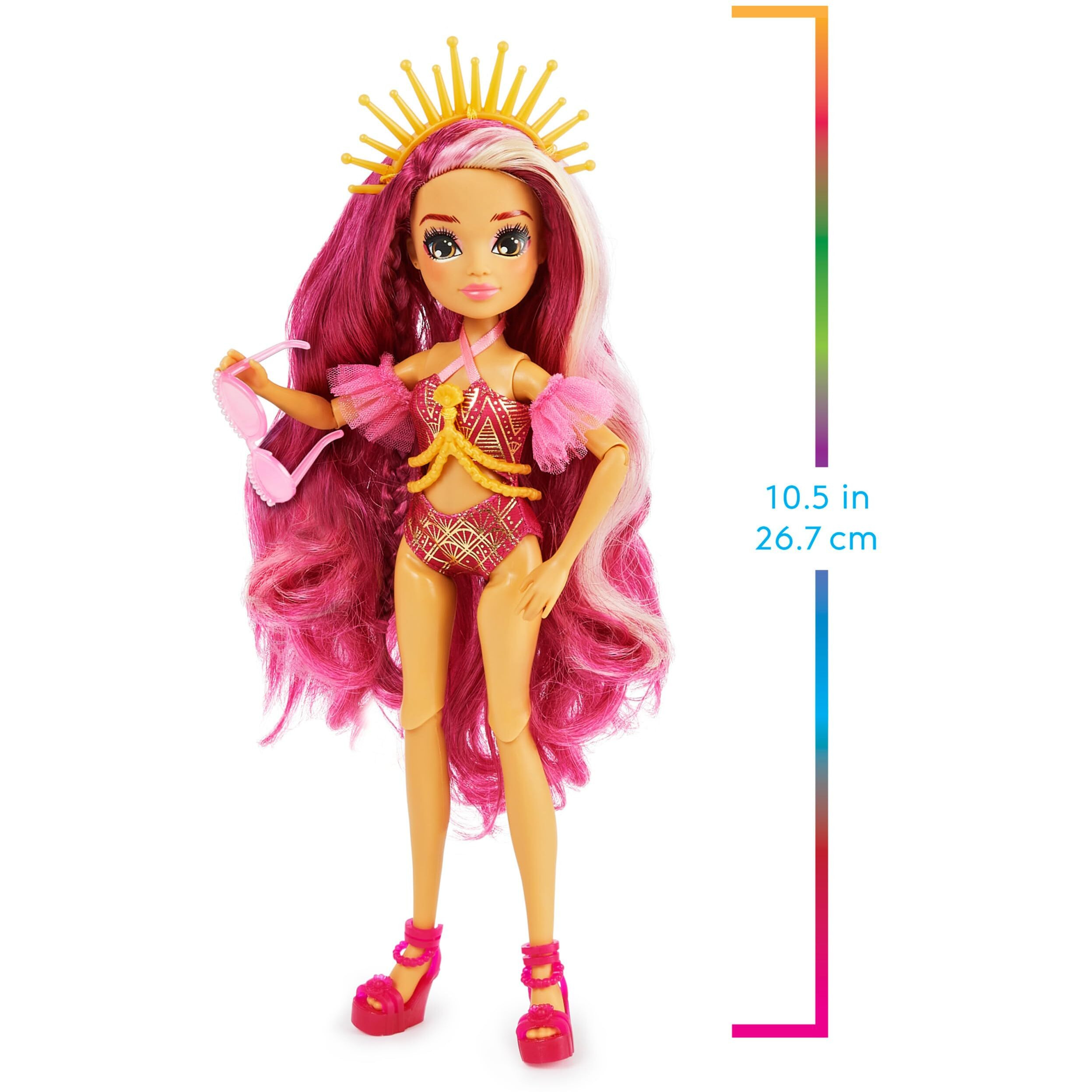 Mermaid High, Spring Break Searra Mermaid Doll & Accessories With Removable Tail And Color Change Hair Streak, Kids Toys For Girls Ages 4 And Up