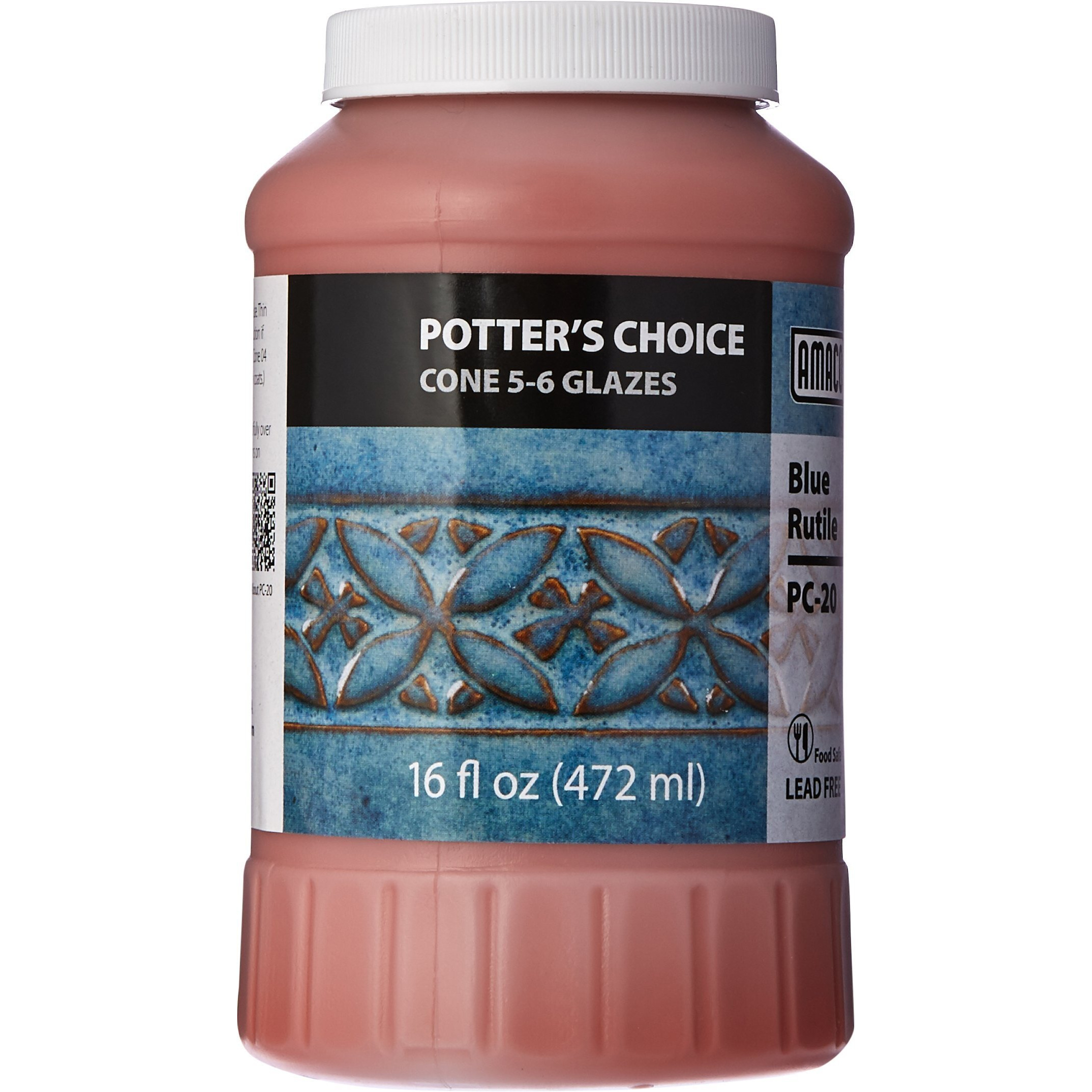 Amaco Potters Choice Glaze, Blue Rutile Pc-20, 1 Pint - 35401D