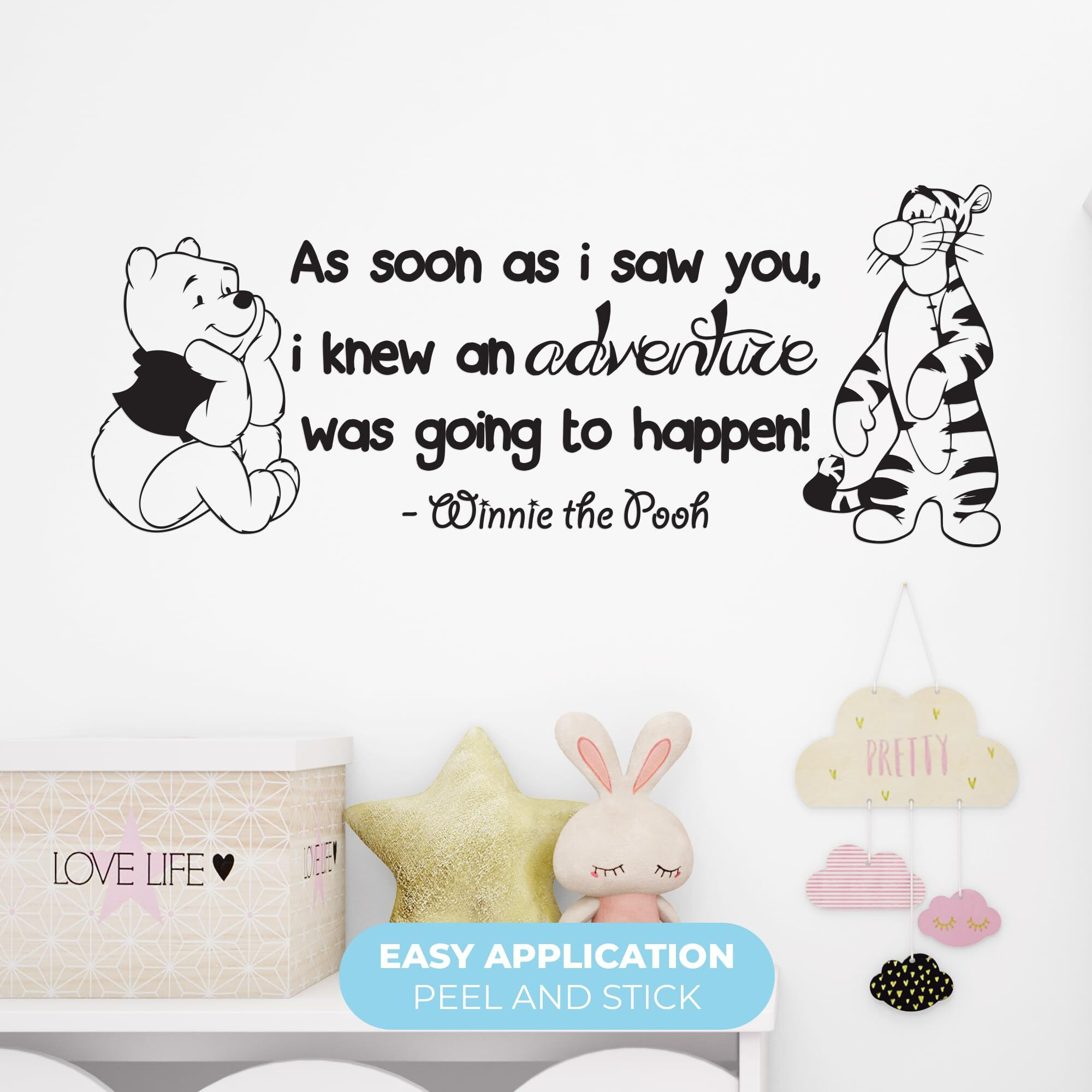 Winnie Pooh & Tigger - As Soon As I Saw You Quote Baby Room Wall Decal- Decal For Baby's Room (Wide 26"" X 10"" Height)