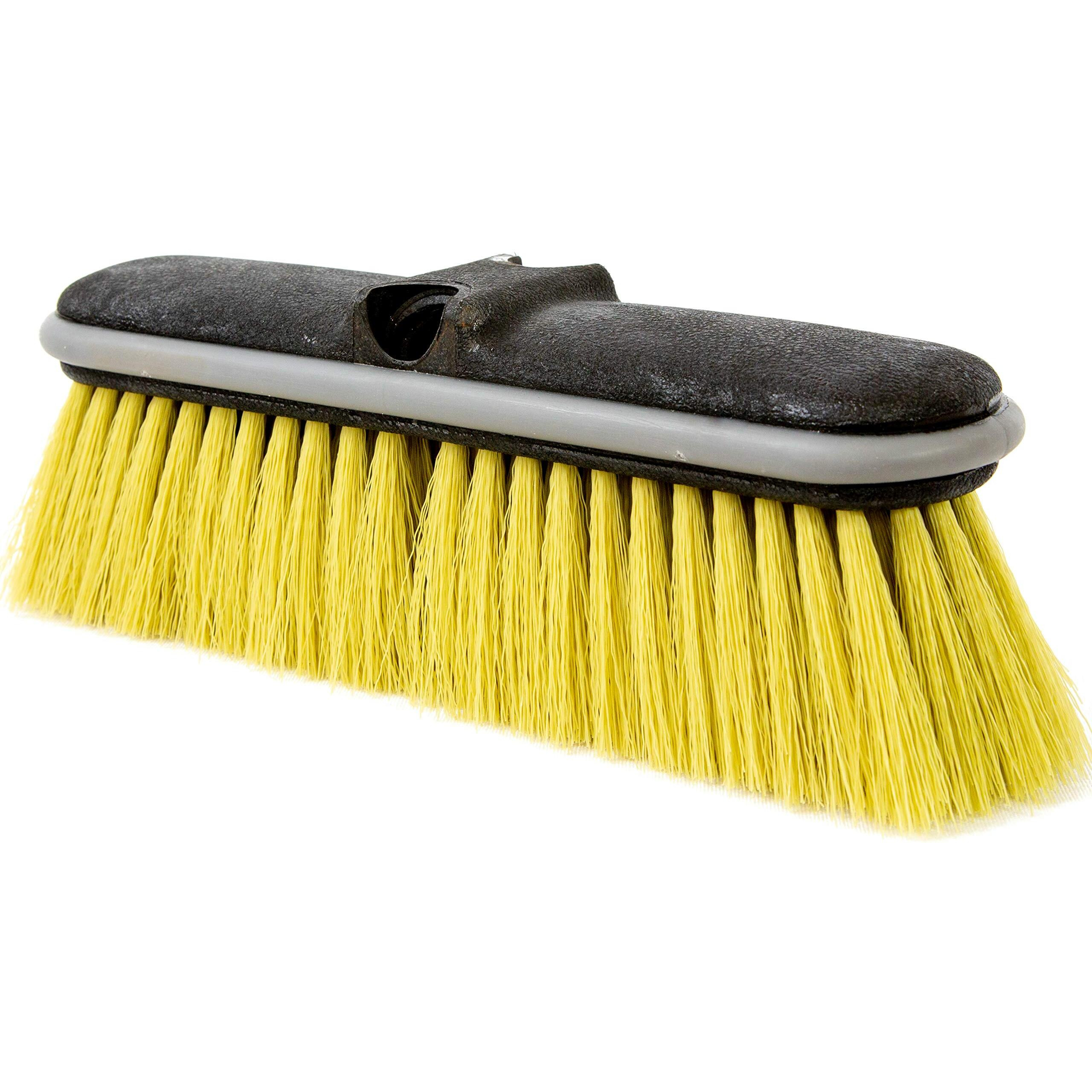 Doca Floor Scrub Brush With Long Handle - Head Only - No Pole Extension Pole (6+ Reach) - Outdoor Broom - Car Wash Brush With Long Handle Also For House Siding, Deck, Patio & More