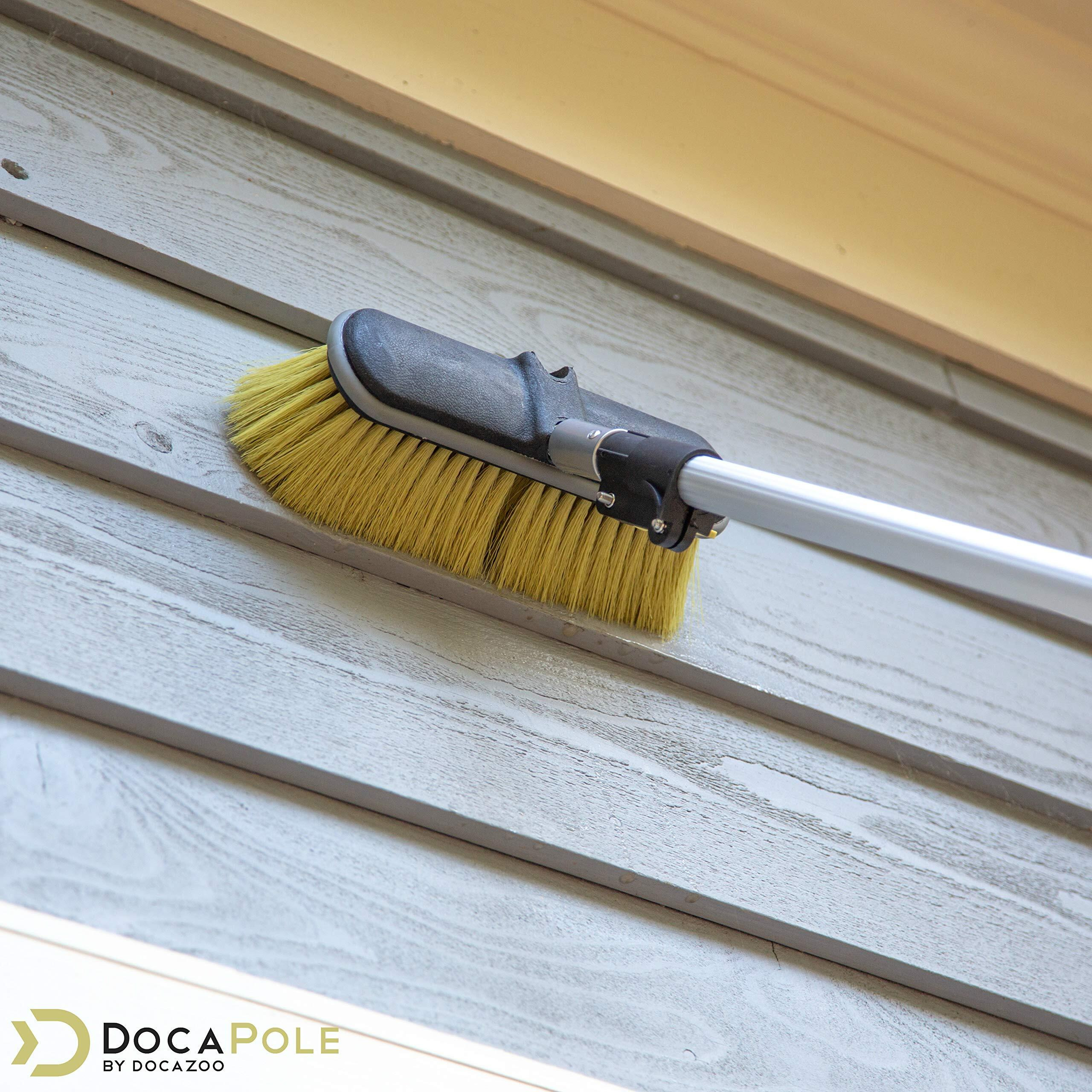 Doca Floor Scrub Brush With Long Handle - Head Only - No Pole Extension Pole (6+ Reach) - Outdoor Broom - Car Wash Brush With Long Handle Also For House Siding, Deck, Patio & More