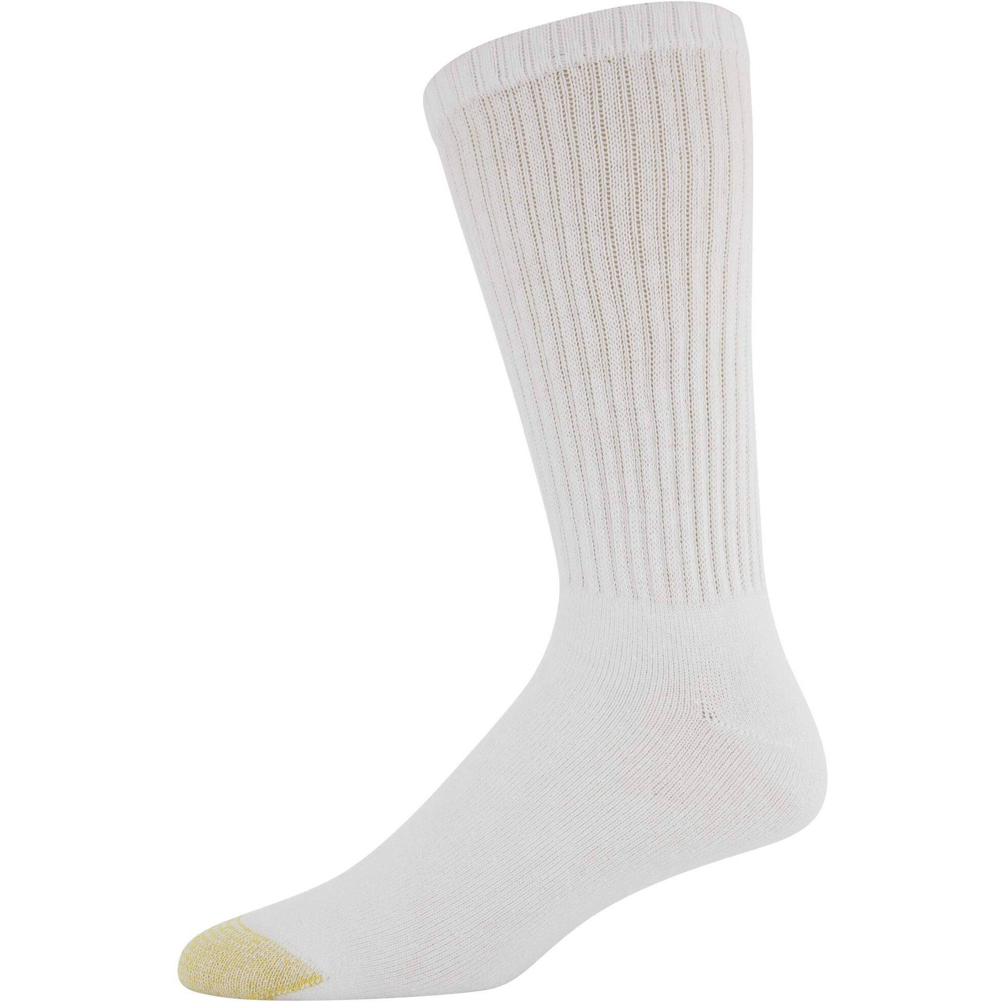 Goldtoe Men's Harrington Crew Socks, Multipairs, White (6-Pairs), Large