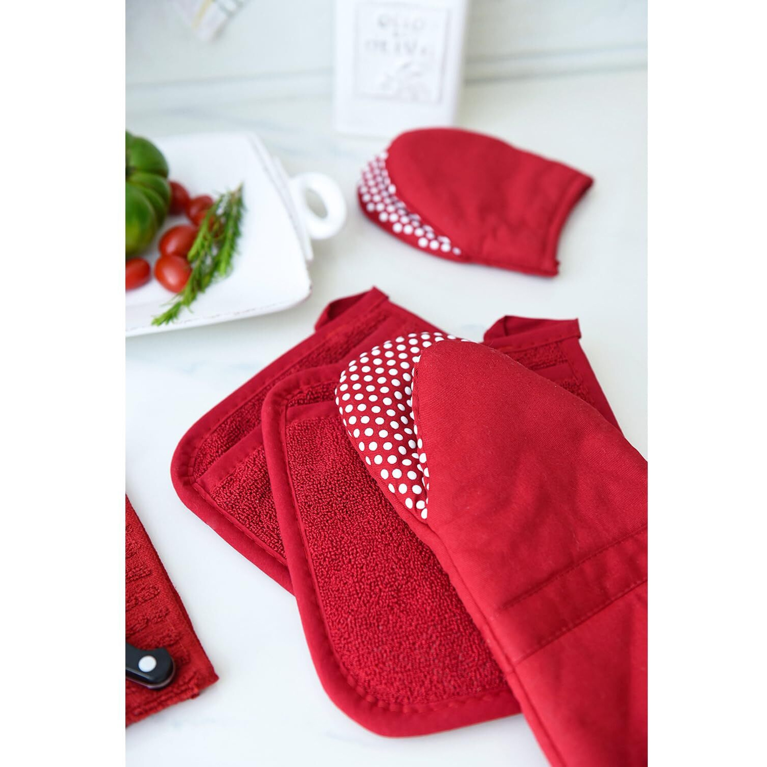 Ritz Terry Potholder & Hot Pad Unparalleled Heat Resistant, Durable 100% Cotton - Ergonomically Designed For Optimal Grip - Easy-Care Machine Washable - Perfect For Your Kitchen - Paprika Red, 2-Pk