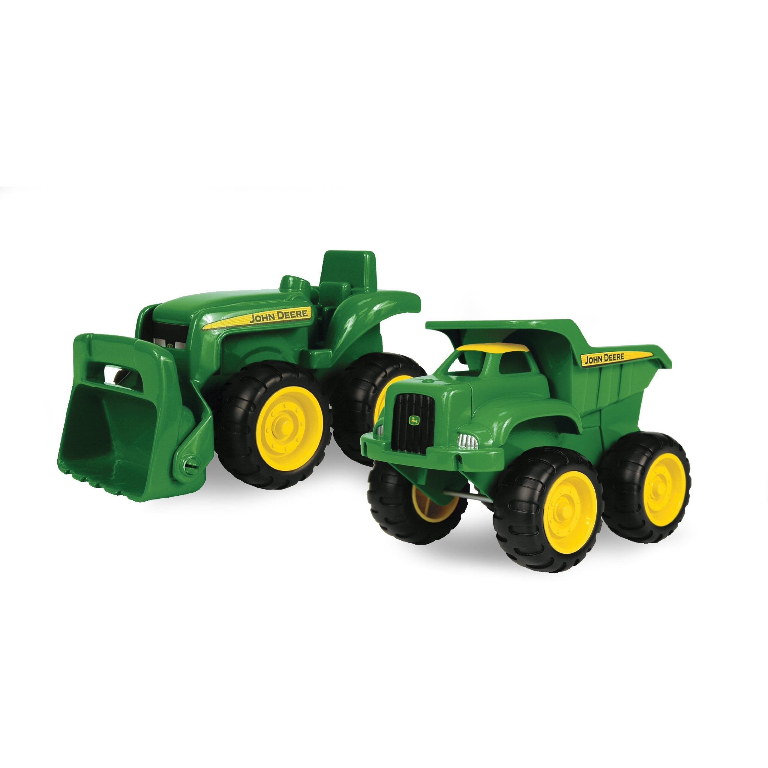 John Deere Sandbox Toys - Includes Dump Truck Toy And Tractor Toy With Loader, Kids Outdoor Toys - Easter Gifts For Kids, Frustration Free Packaging ,Green, Ages 18 Months And Up, 2 Count ( Pack Of 1)