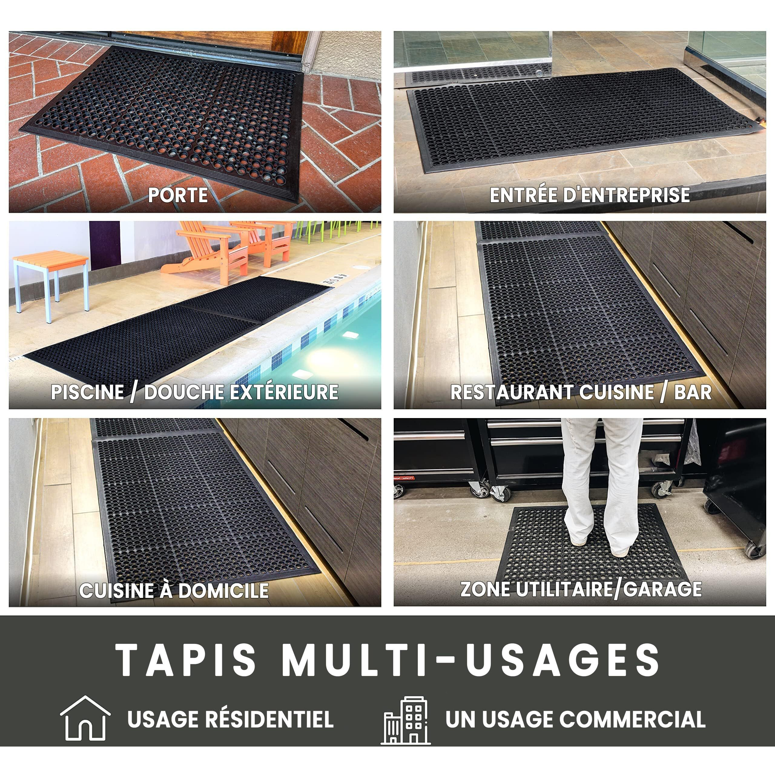 Envelor Anti Fatigue Rubber Floor Mat Non-Slip Restaurant Mat For Floors Bar Drainage Mat Doormat Utility Garage Home Slip Pool Entry 24 X 36 Inches