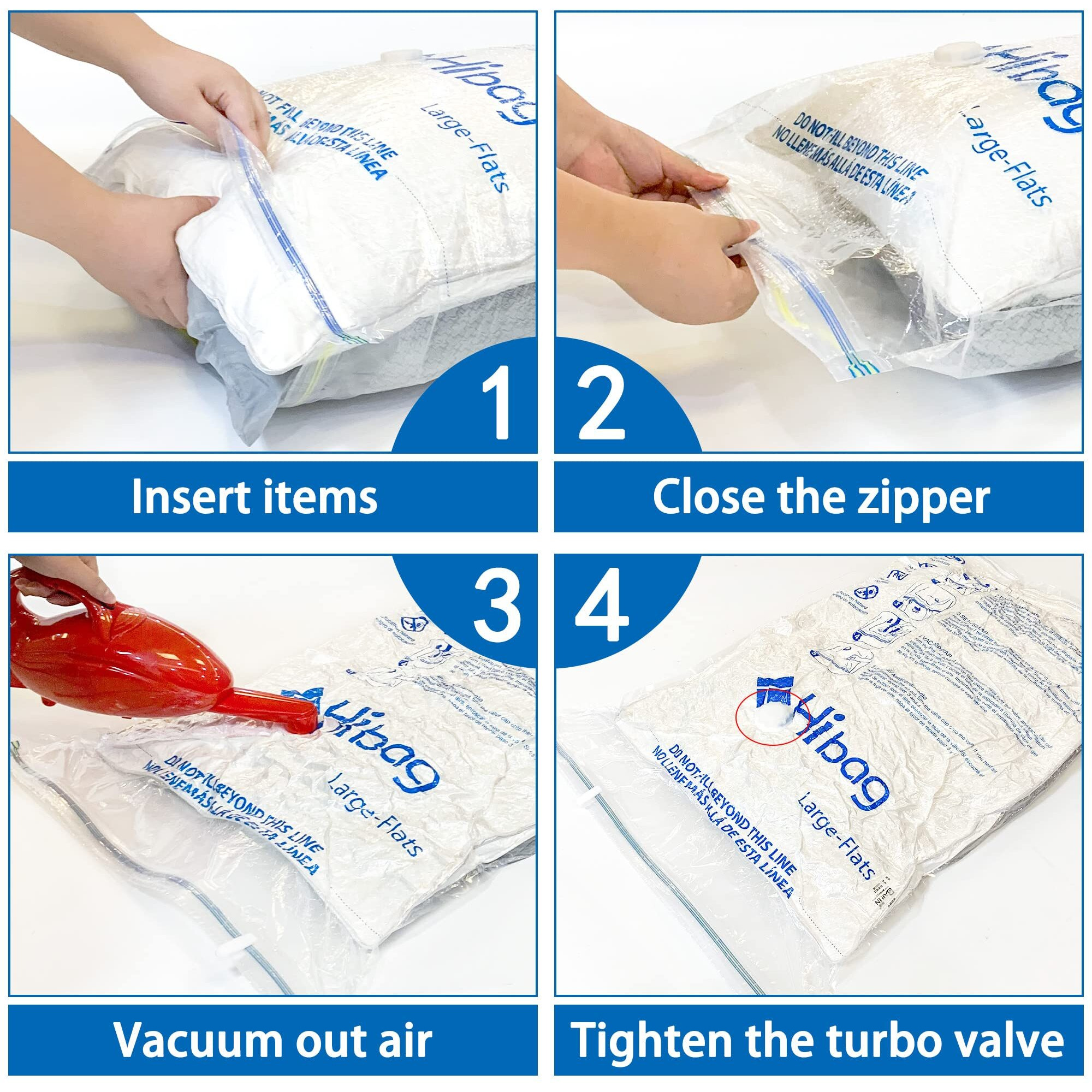 Vacuum Storage Bags, Space Saver Vacuum Seal Storage Bags 35-Pack Sealer Bags For Clothes, Clothing, Bedding, Comforter, Blanket (35C)