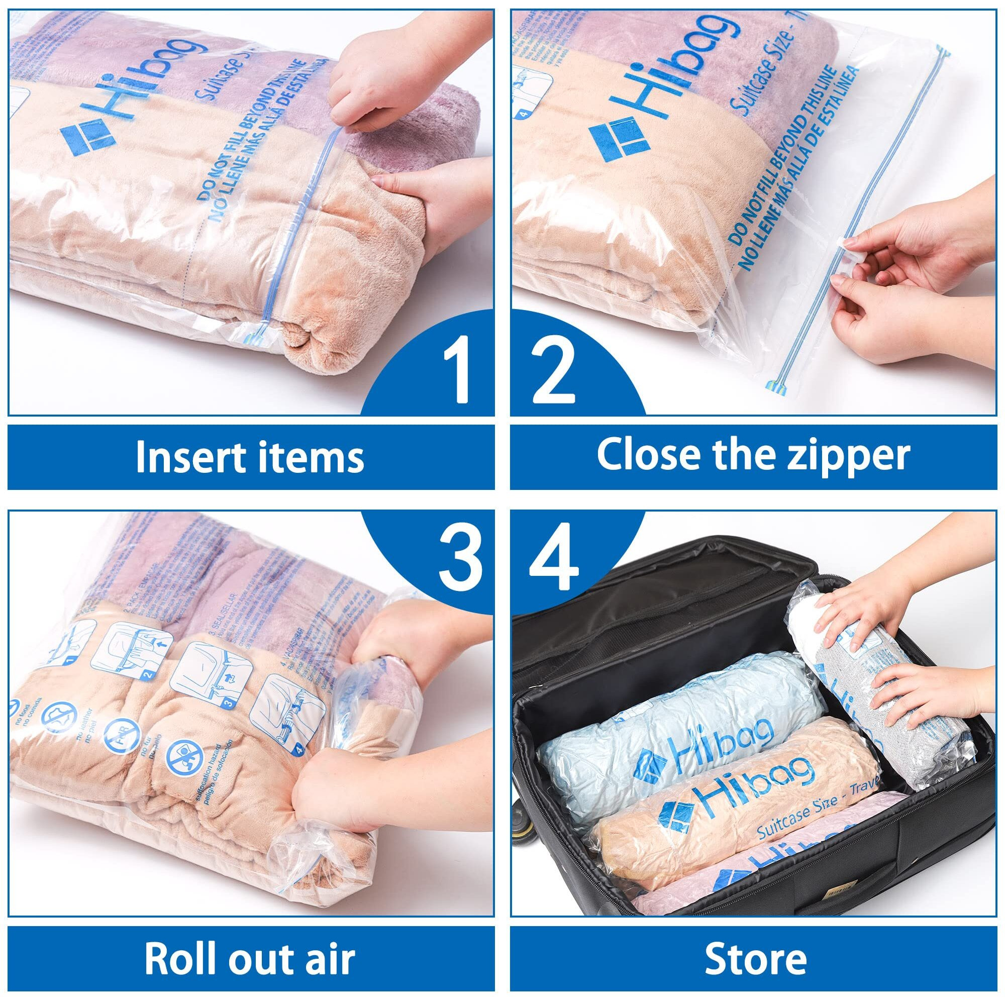 Vacuum Storage Bags, Space Saver Vacuum Seal Storage Bags 35-Pack Sealer Bags For Clothes, Clothing, Bedding, Comforter, Blanket (35C)