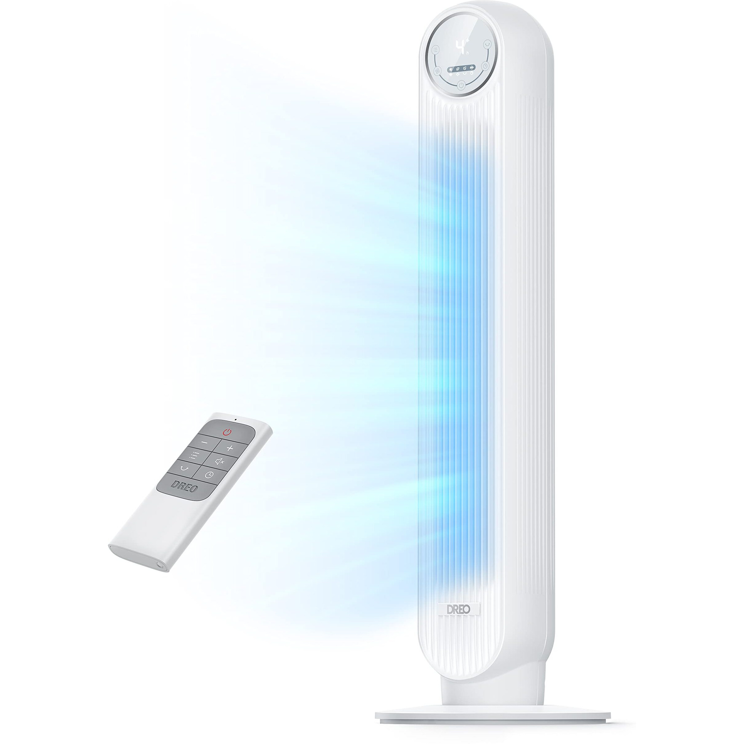 Dreo Tower Fan For Bedroom, 25Ft/S Velocity Quiet Floor Fan, 90 Oscillating Fans For Indoors With 4 Speeds, 4 Modes, 8H Timer, Standing Fans, Bladeless Fan, White, Nomad One (Dr-Htf007)