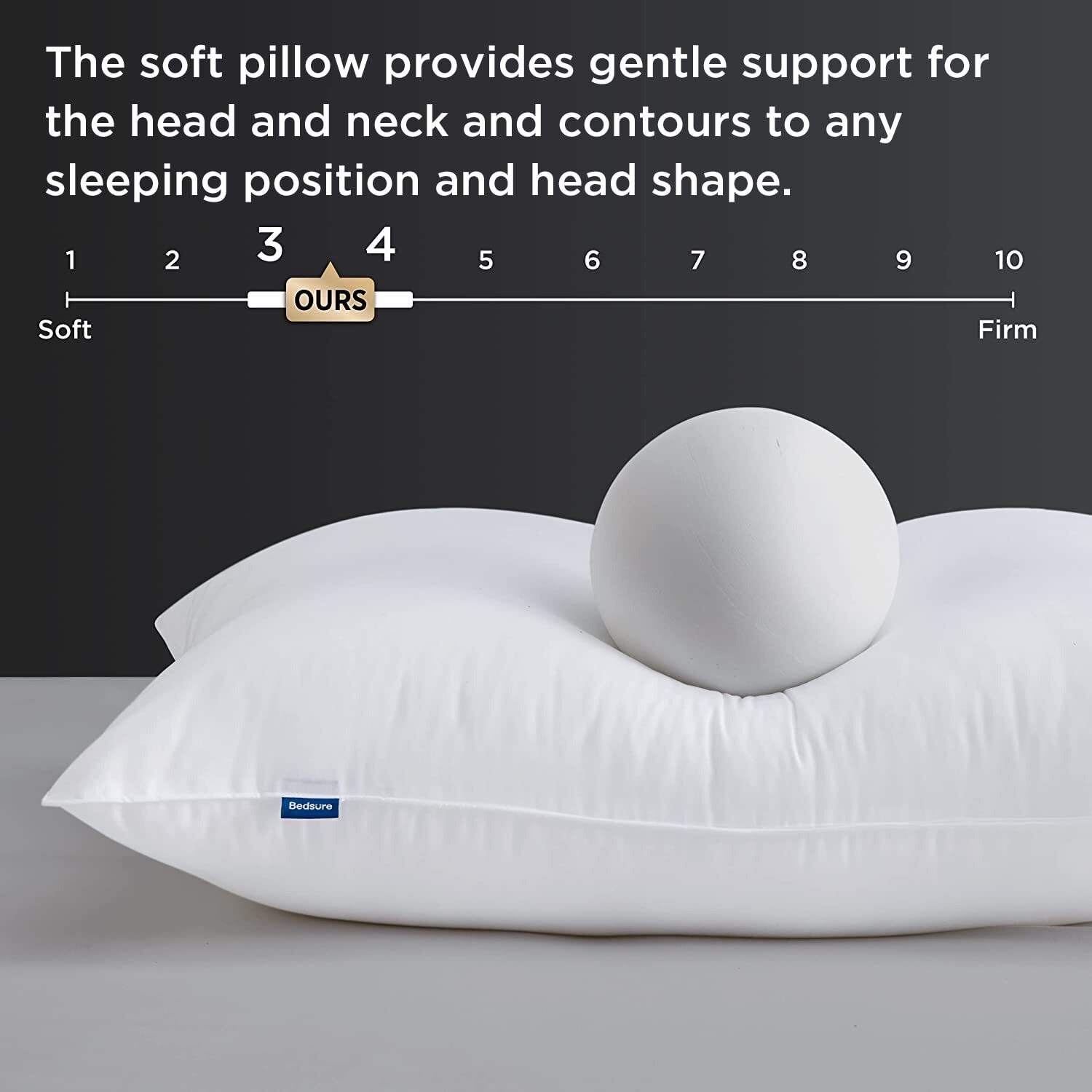 Bedsure Pillows King Size Set Of 2 - King Pillows 2 Pack Down Alternative Hotel Pillows, Soft And Supportive Bed Pillows For Side And Back Sleeper