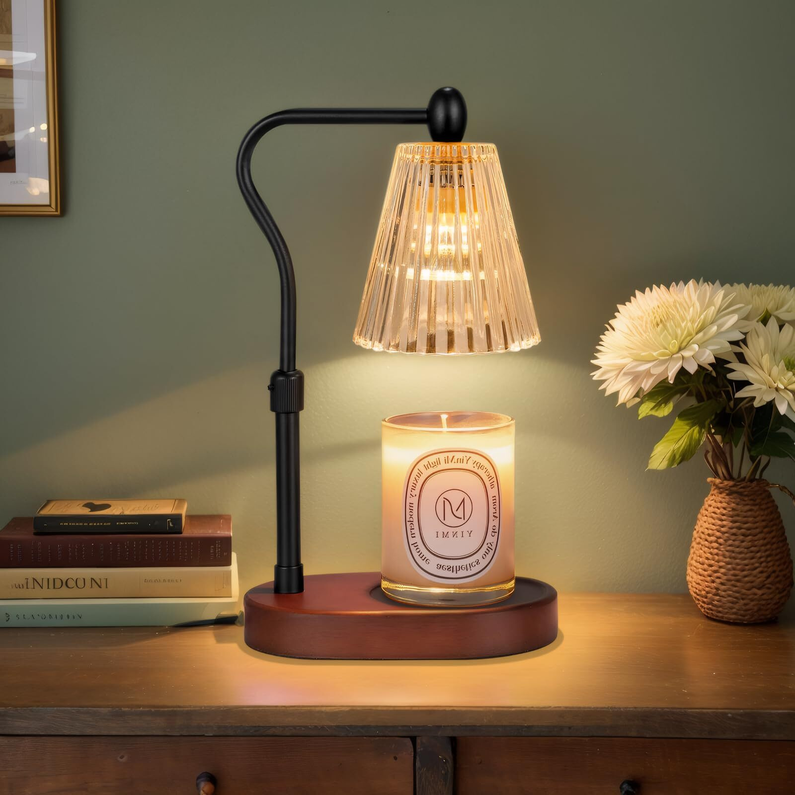 Candle Warmer Lamp With Dimmer 2 Bulbs, Electric Candle Warmer With Timer Adjustable Height, Wax Melt Warmer For Scented Wax Jar Candles, Gifts For Mom New Home, Christmas, Mothers Day, Birthday
