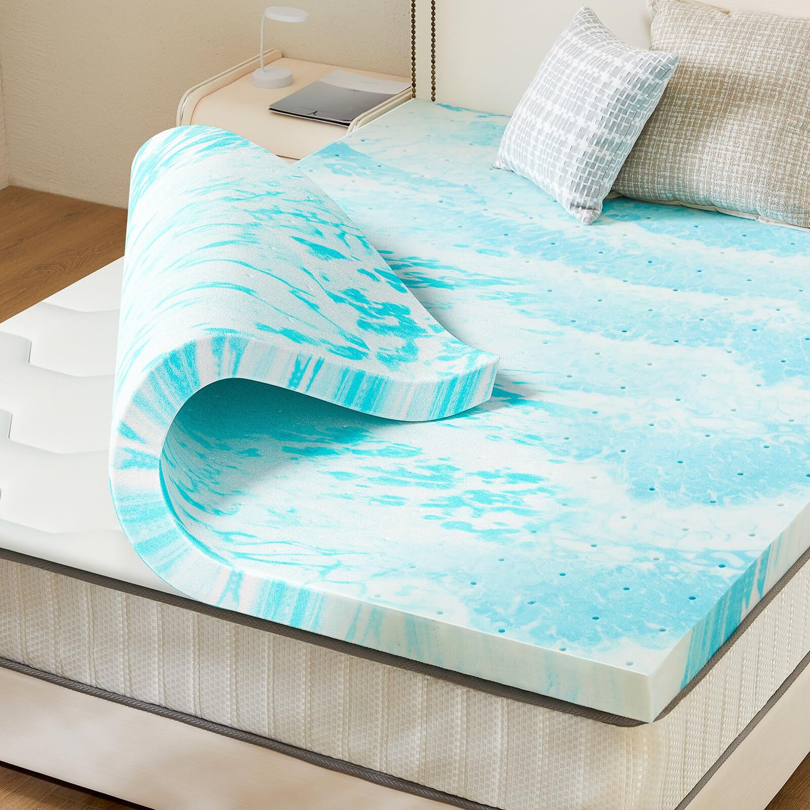 Mattress Topper, Full Size Cooling Gel Memory Foam Bed Toppers, 2 Inch Soft Mattress Pads For Sleeper Sofa, Rv, Camper, Certipur-Us Certified