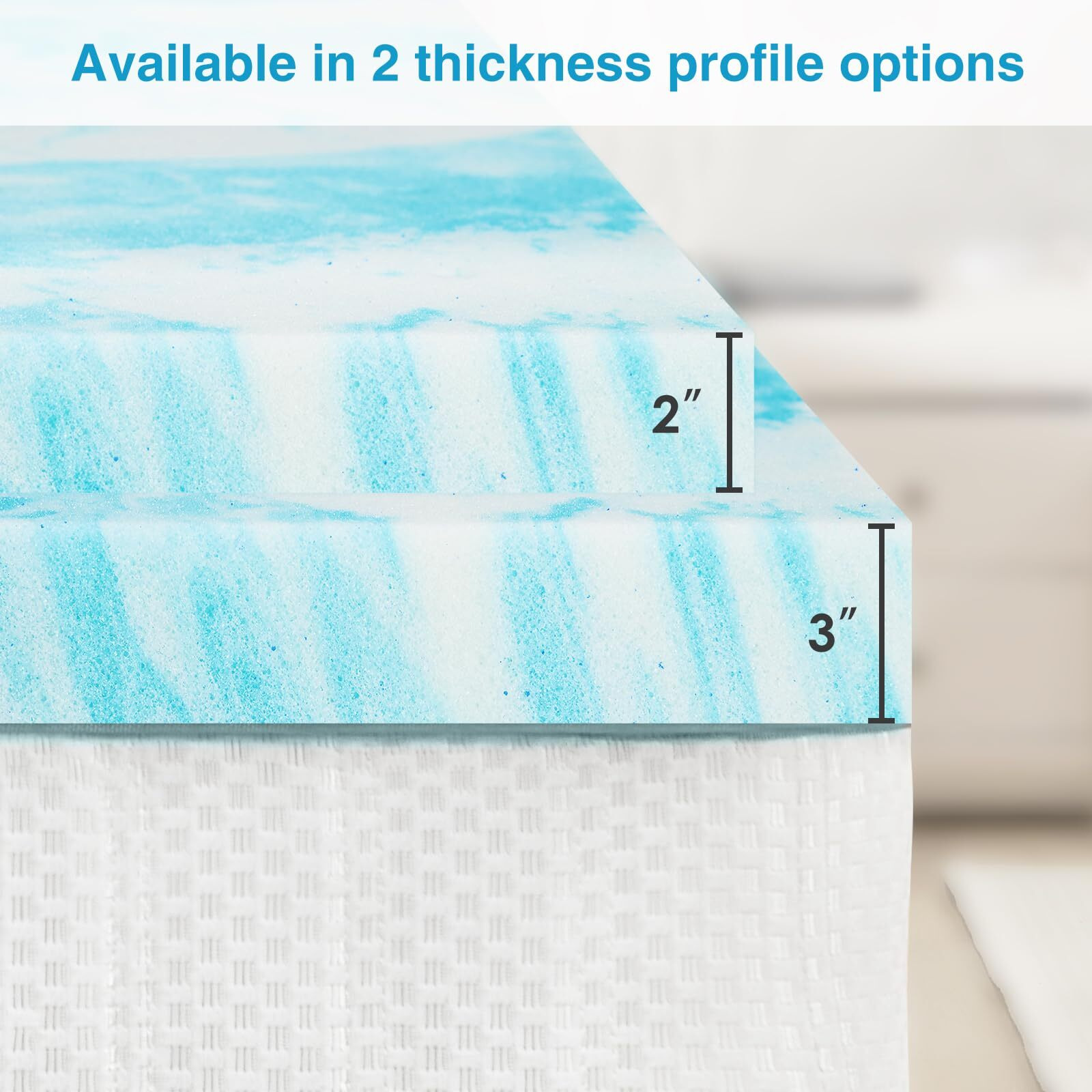 Mattress Topper, Full Size Cooling Gel Memory Foam Bed Toppers, 2 Inch Soft Mattress Pads For Sleeper Sofa, Rv, Camper, Certipur-Us Certified