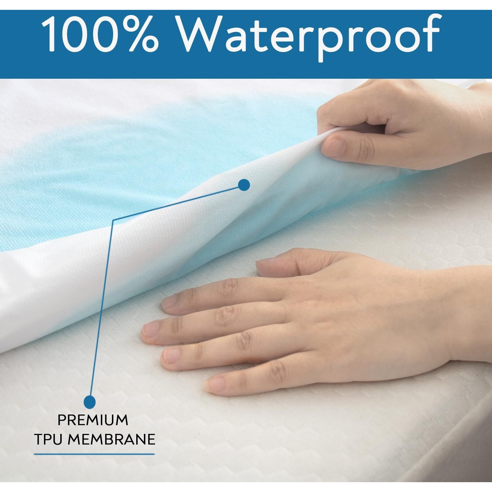 King Mattress Protector 2 Pack King Size Mattress Cover Protector Fitted Sheets Up To 18'' Waterproof For King Size Bed Topper Pad Protector, Machine Wash