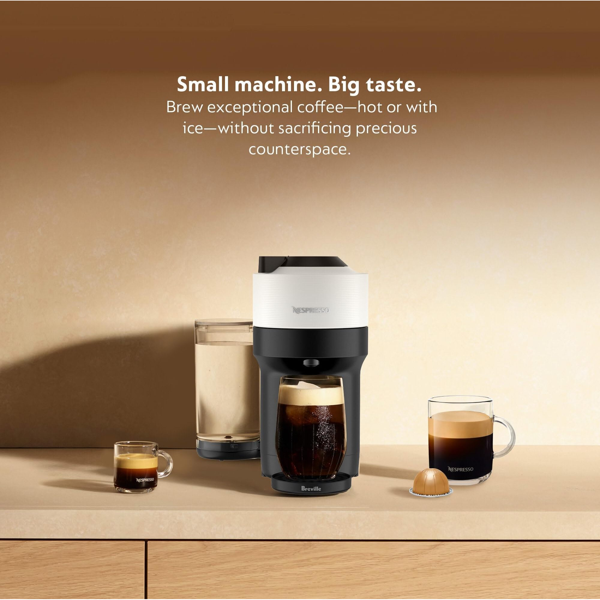 Nespresso Vertuo Pop+ Coffee And Espresso Maker By Breville, Coconut White