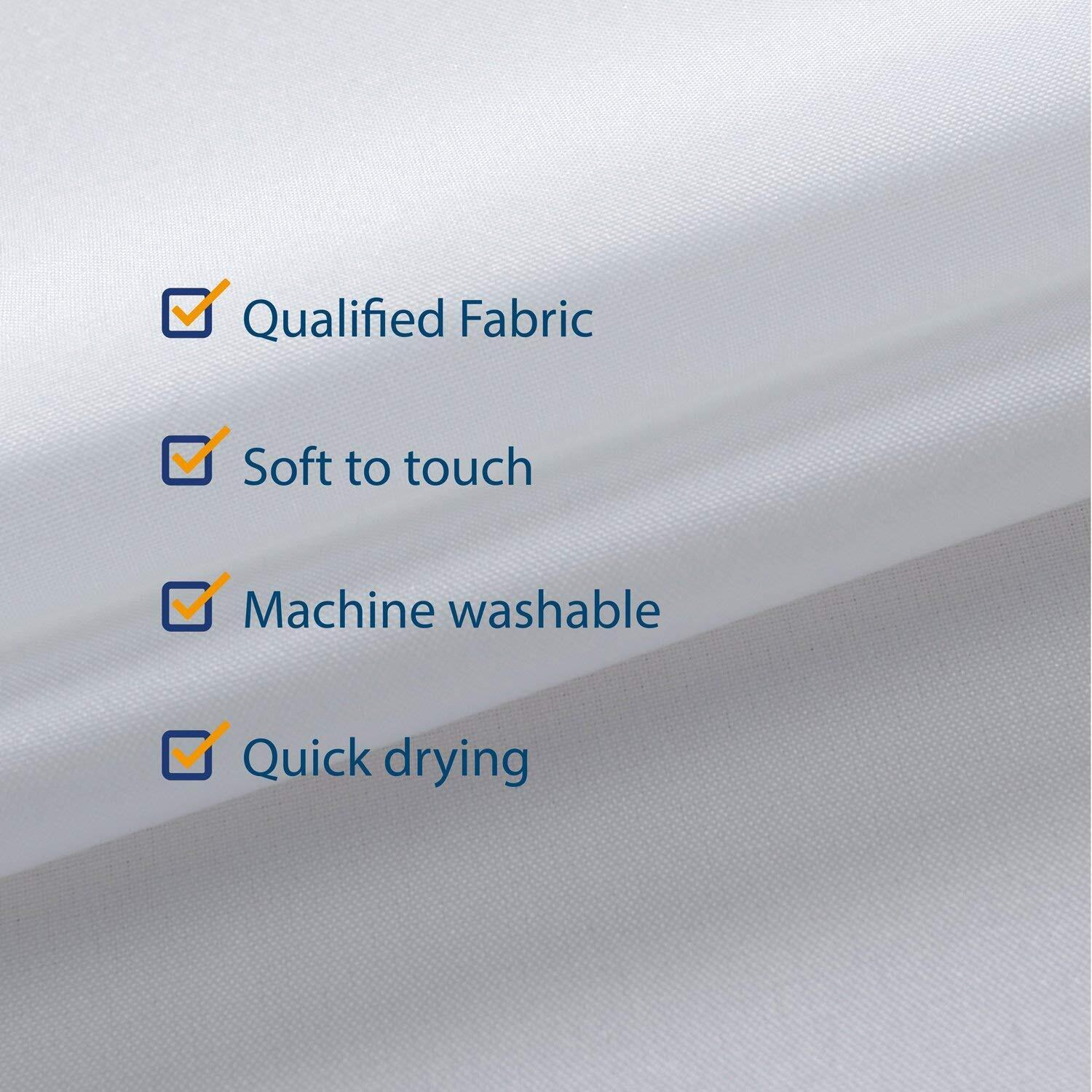 N&Y Home Extra Long Stall Shower Curtain Liner Fabric 54 X 84 Inch, Hotel Quality, Washable, Water Repellent, White Bathroom Curtains With Grommets, 54X84