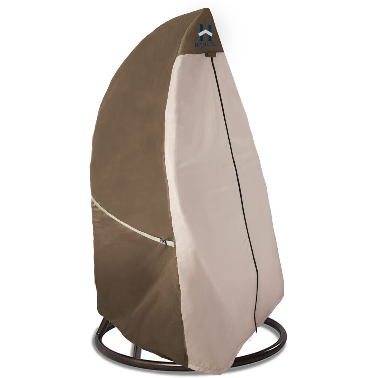 Hamler Patio Egg Chair Cover, Heavy Duty Outdoor Hanging Egg Chair Cover , Wicker Swing Chair Covers With Zipper, Outdoor Chair Covers Waterproof Fits Up To 45W X 33D X 68H Inches
