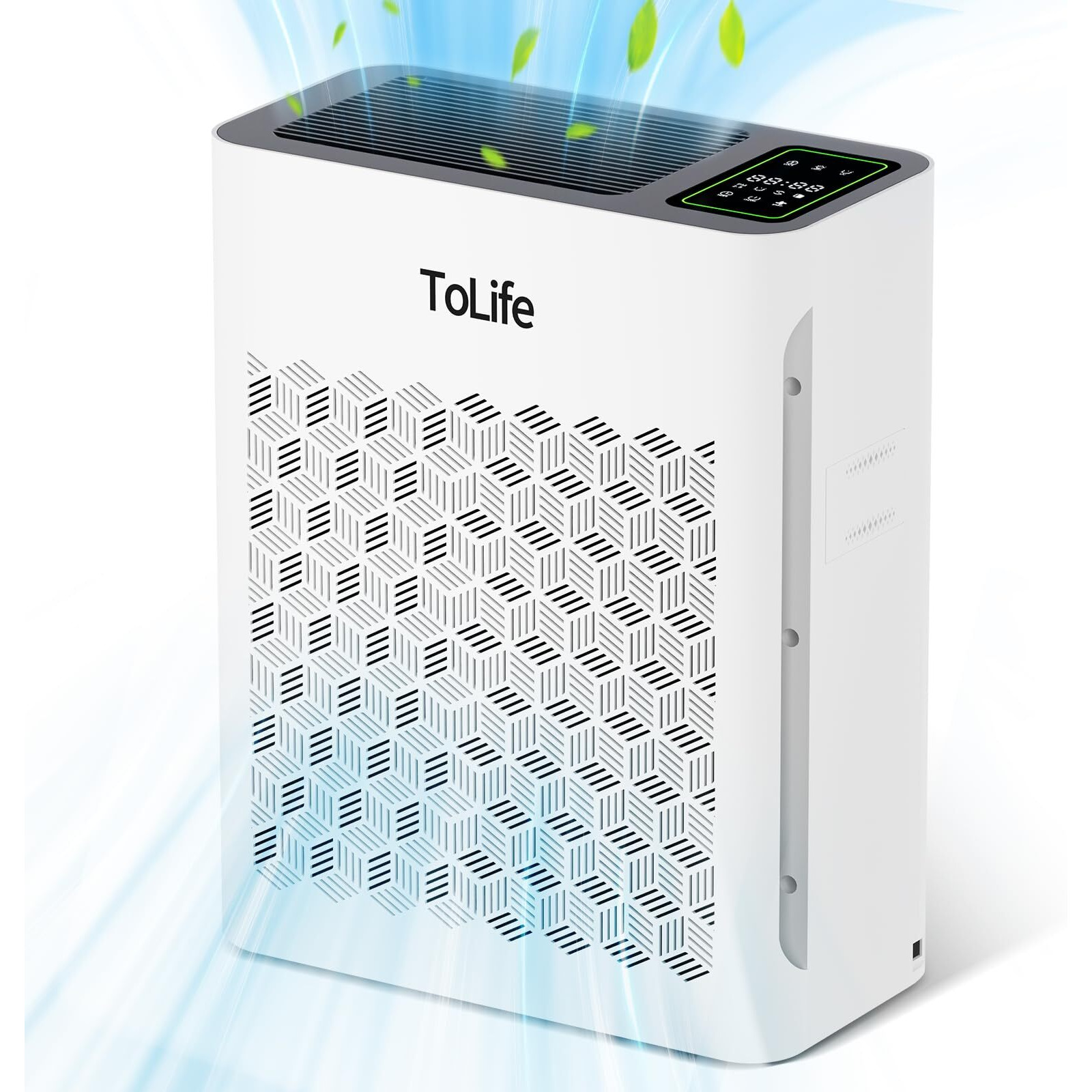 Tolife Air Purifiers For Home Large Room Up To 1295 Ft With Pm 2.5 Display Air Quality Sensor, Auto Mode, Timer, Hepa Air Purifier For Bedroom Filters Smoke, Pollen, Pet Dander, Allergies, White