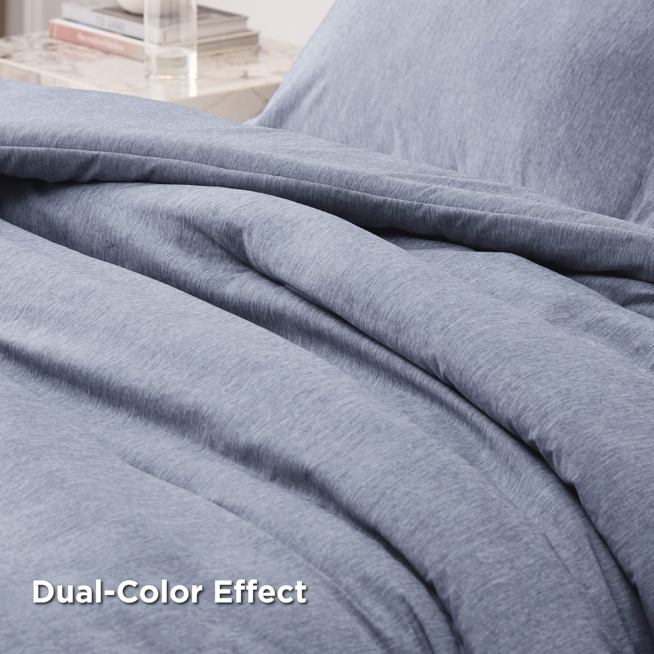 Bedsure Queen Comforter Set - Blue Comforter Queen Size, Soft Bedding For All Seasons, Cationic Dyed Bedding Set, 3 Pieces, 1 Comforter (90"&quotX90"") And 2 Pillow Shams (20"&quotX26""+2"")