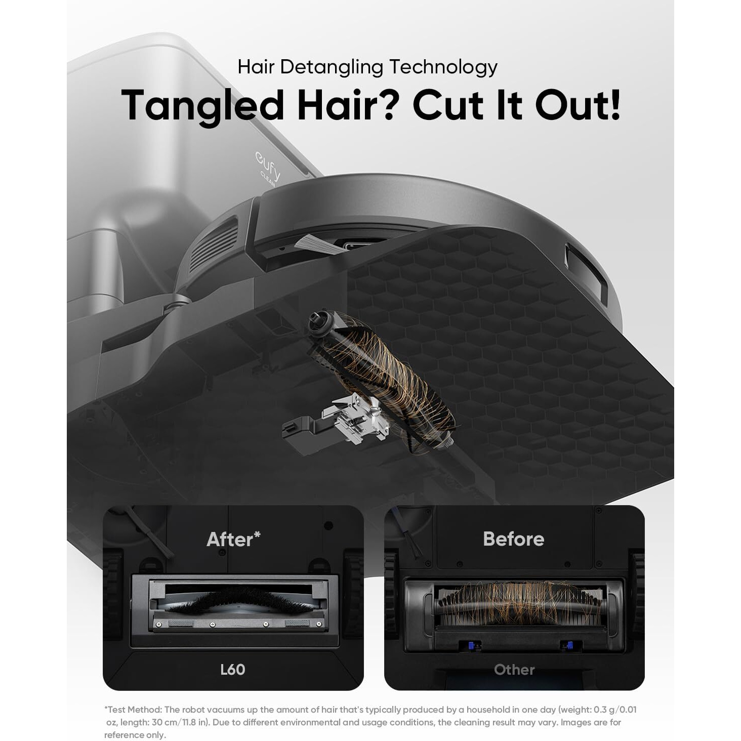 Eufy L60 Robot Vacuum With Self Empty Station, Hair Detangling Technology, Up To 60 Days Hands Free Cleaning, 5,000 Pa Suction, Remove Hair, Dust