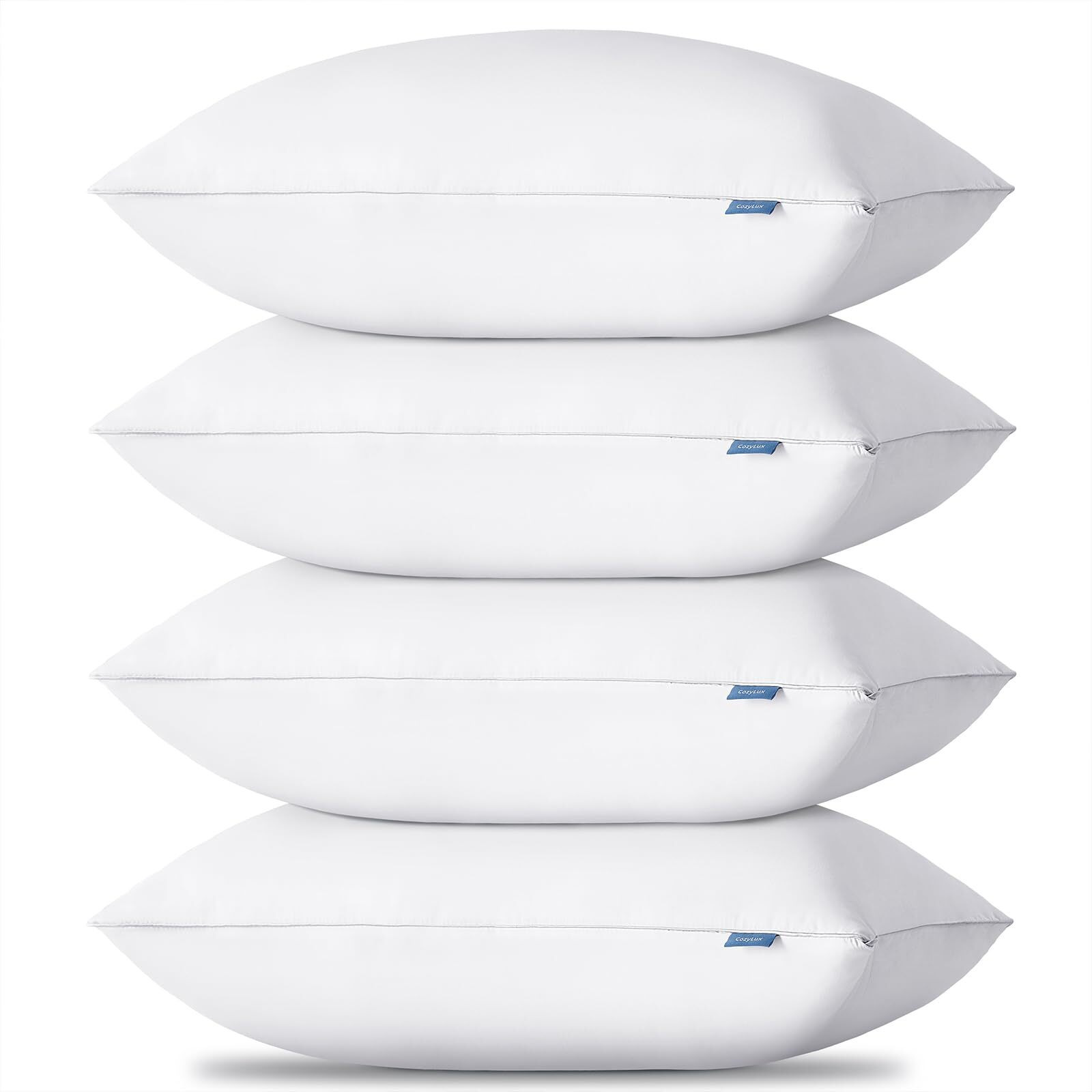 Cozylux Pillows Queen Size Set Of 4, Hotel Quality Bed Pillows For Sleeping 4 Pack, Cooling Pillows For Side Back And Stomach Sleepers, Down Alternative Luxury Soft Supportive Fluffy Pillows (18X28)