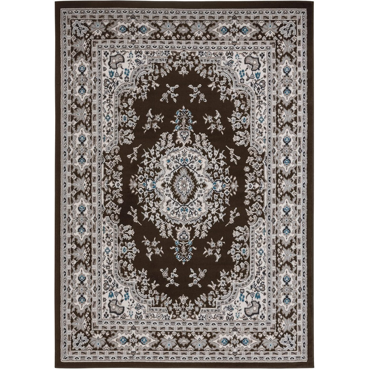 Home Dynamix Premium Sakarya Traditional Medallion Border Area Rug, Brown, 7'9"&quotX10'8"" , Rectangular