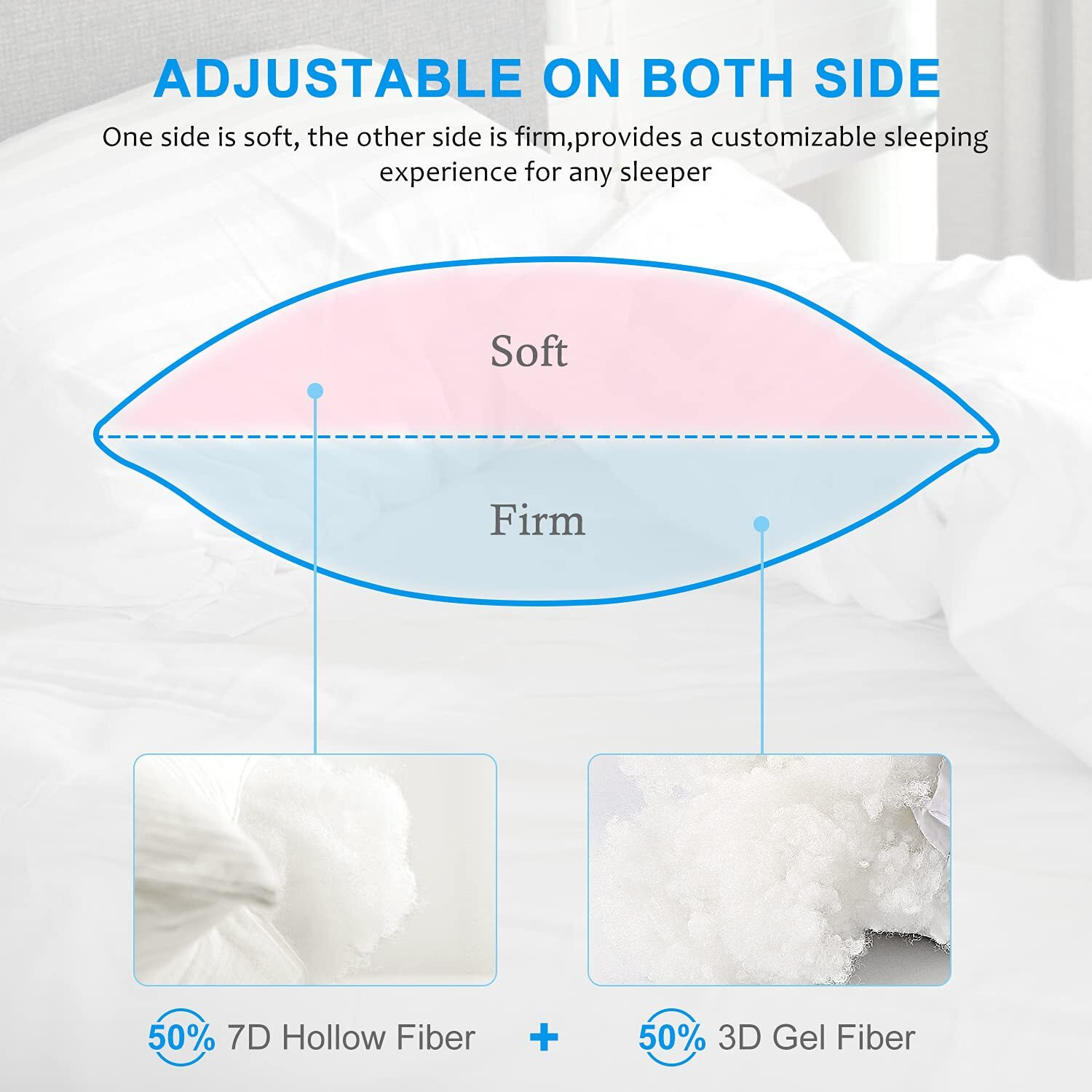 Eiue Hotel Collection Bed Pillows For Sleeping 2 Pack Standard Size,Pillows For Side And Back Sleepers,Super Soft Down Alternative Microfiber Filled Pillows,20 X 26 Inches