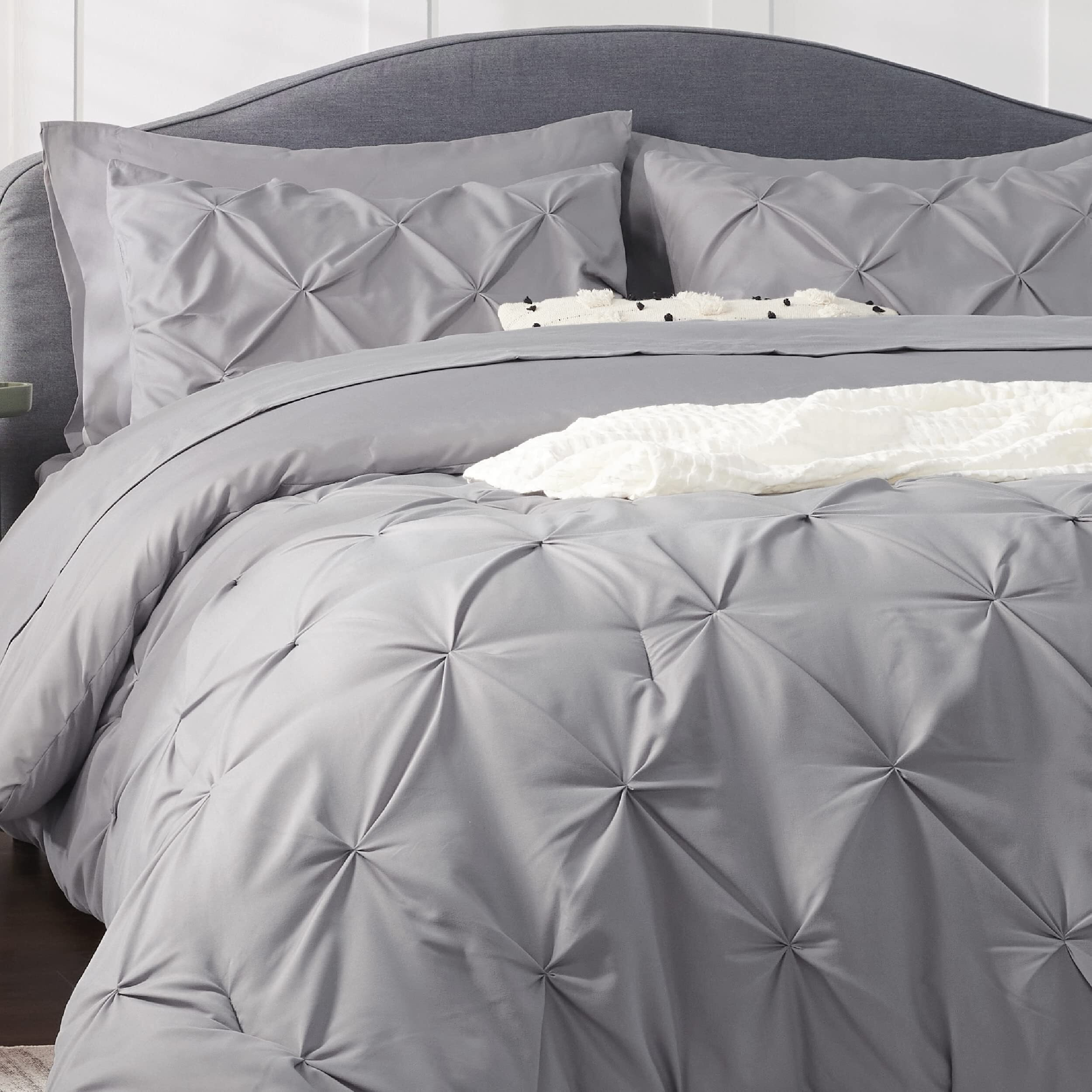 Bedsure Full Size Comforter Sets - Bedding Sets Full 7 Pieces, Bed In A Bag Grey Bed Sets With Comforter, Sheets, Pillowcases & Shams, Adult & Kids Bedding