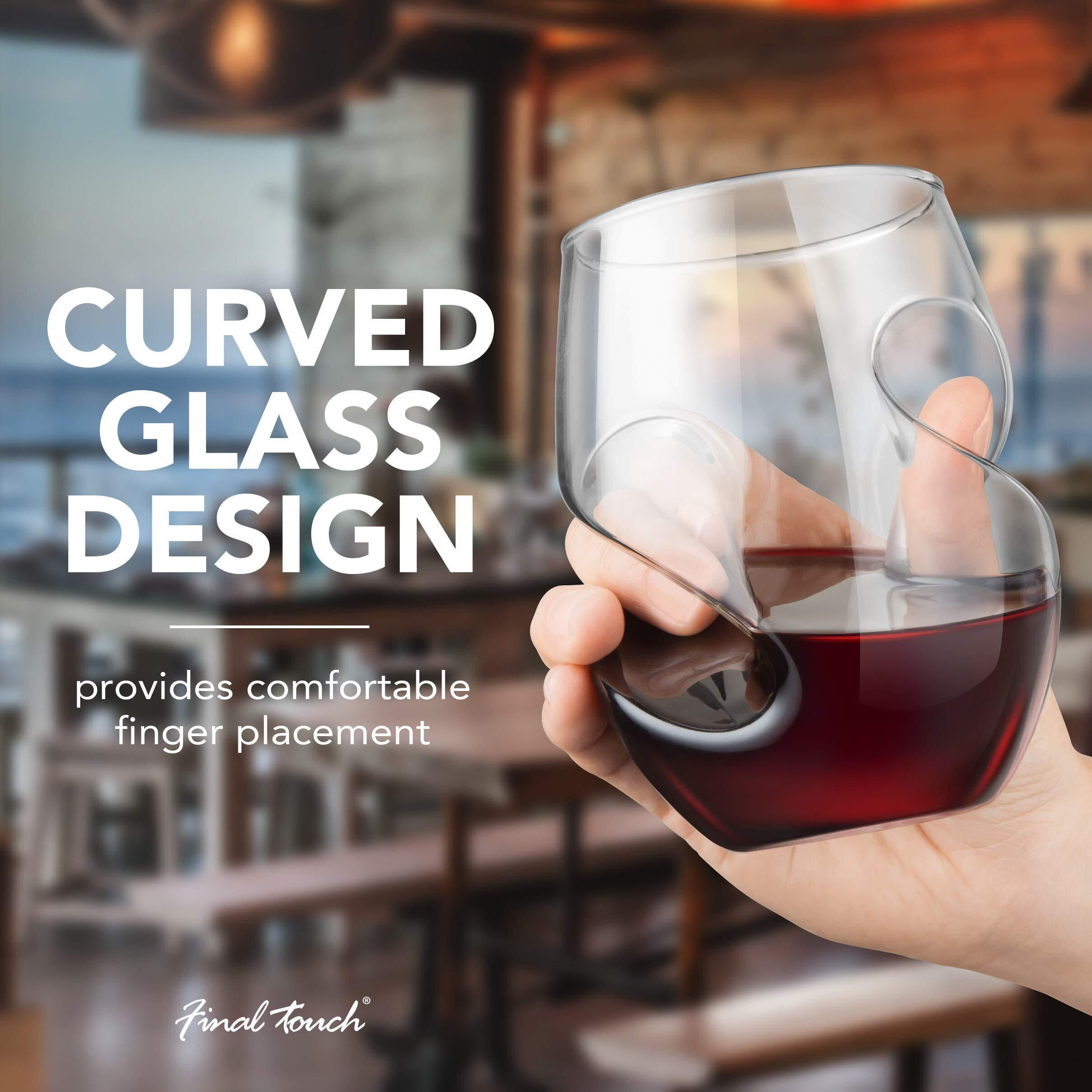 Final Touch Set Of 4 Conundrum 16-Oz. Red Wine Glasses