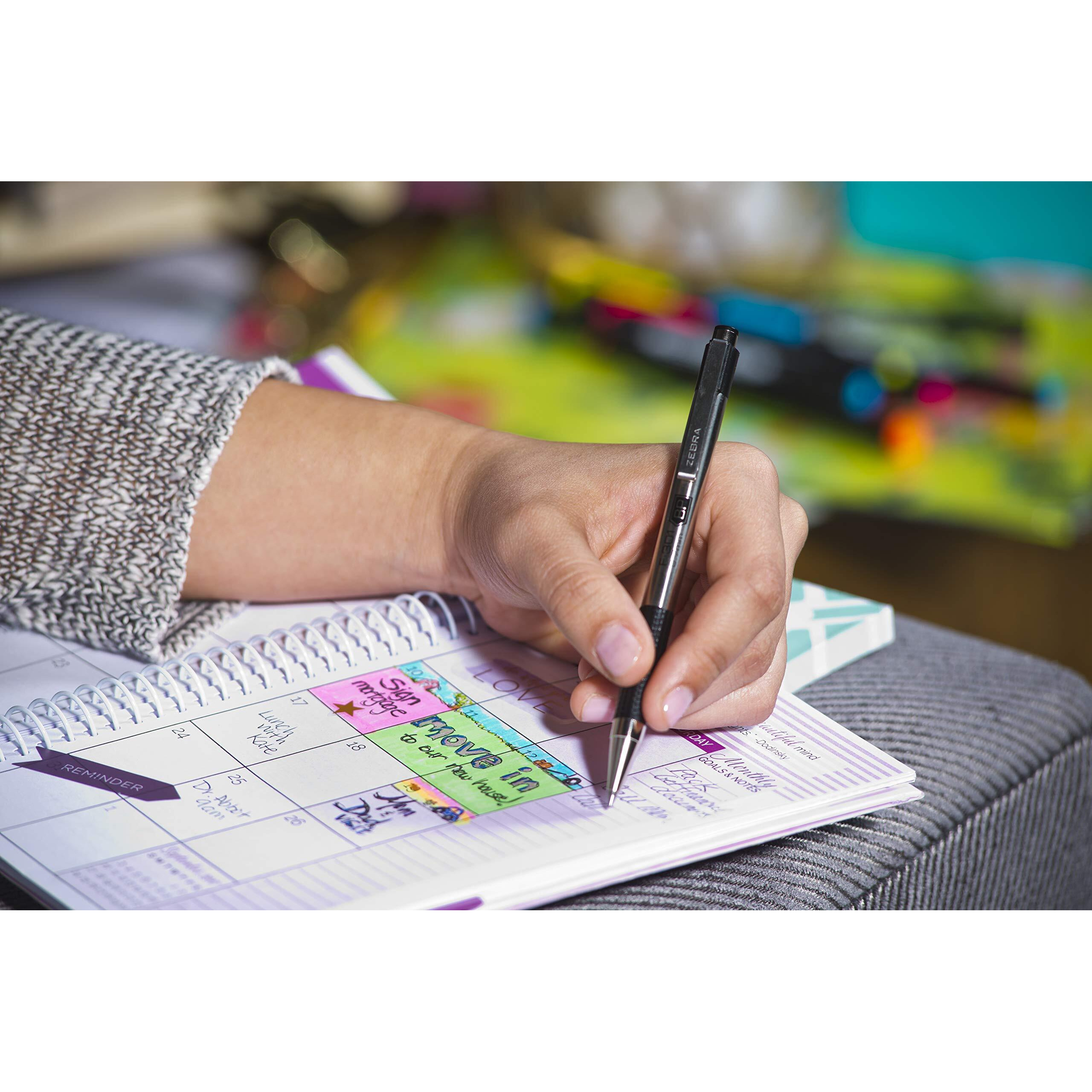 Zebra Pen F-301 Retractable Ballpoint Pen, Stainless Steel Barrel, Fine Point, 0.7Mm, Black Ink, 4-Pack (Packaging May Vary)