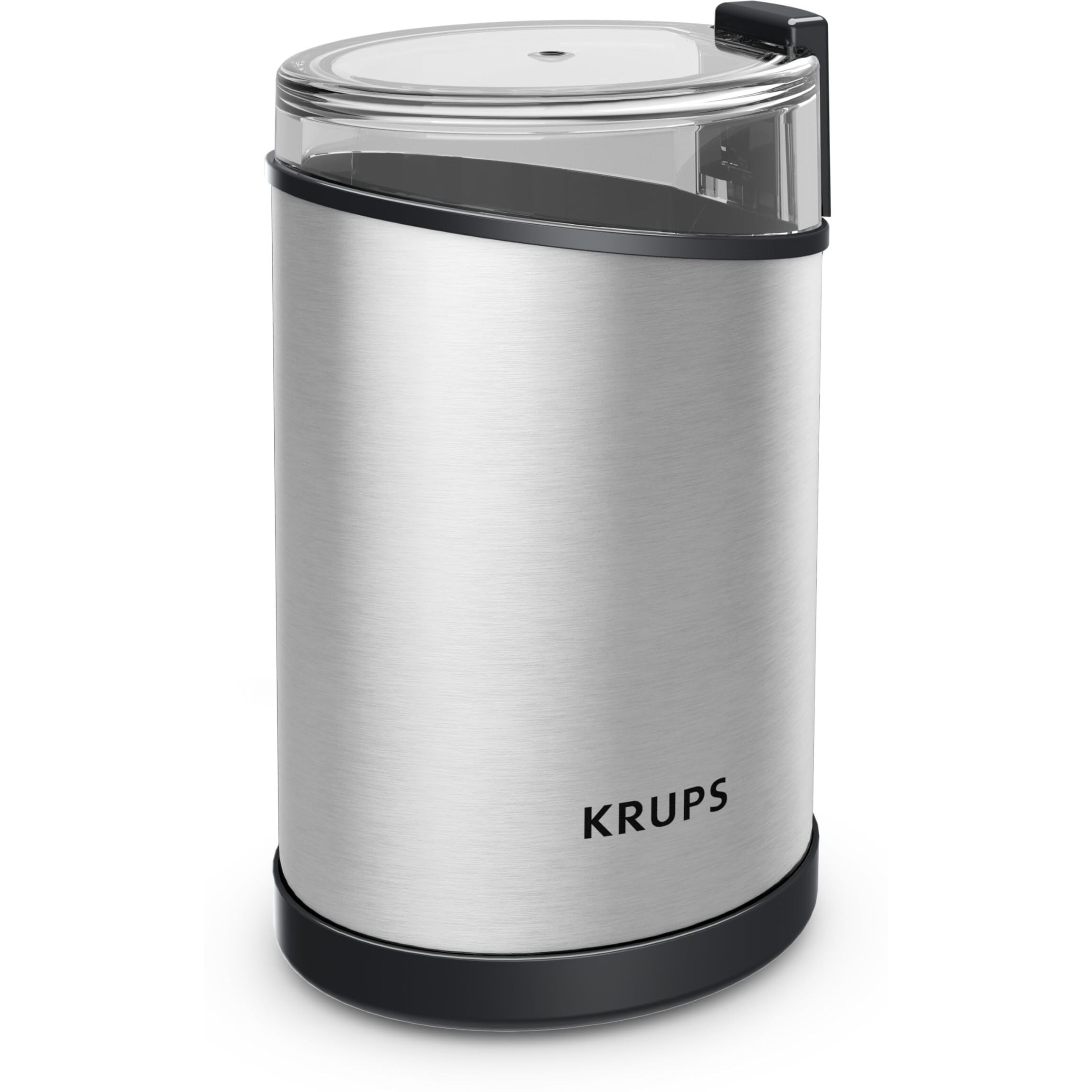 Krups Coffee Grinder, Fast-Touch, 3Oz, 85G Bean Hopper - Easy To Use, One Touch Operation - 200 Watts - Espresso Grinder, Spice Grinder, 2 To 12 Cup Coffee Bean Grinder, Silver