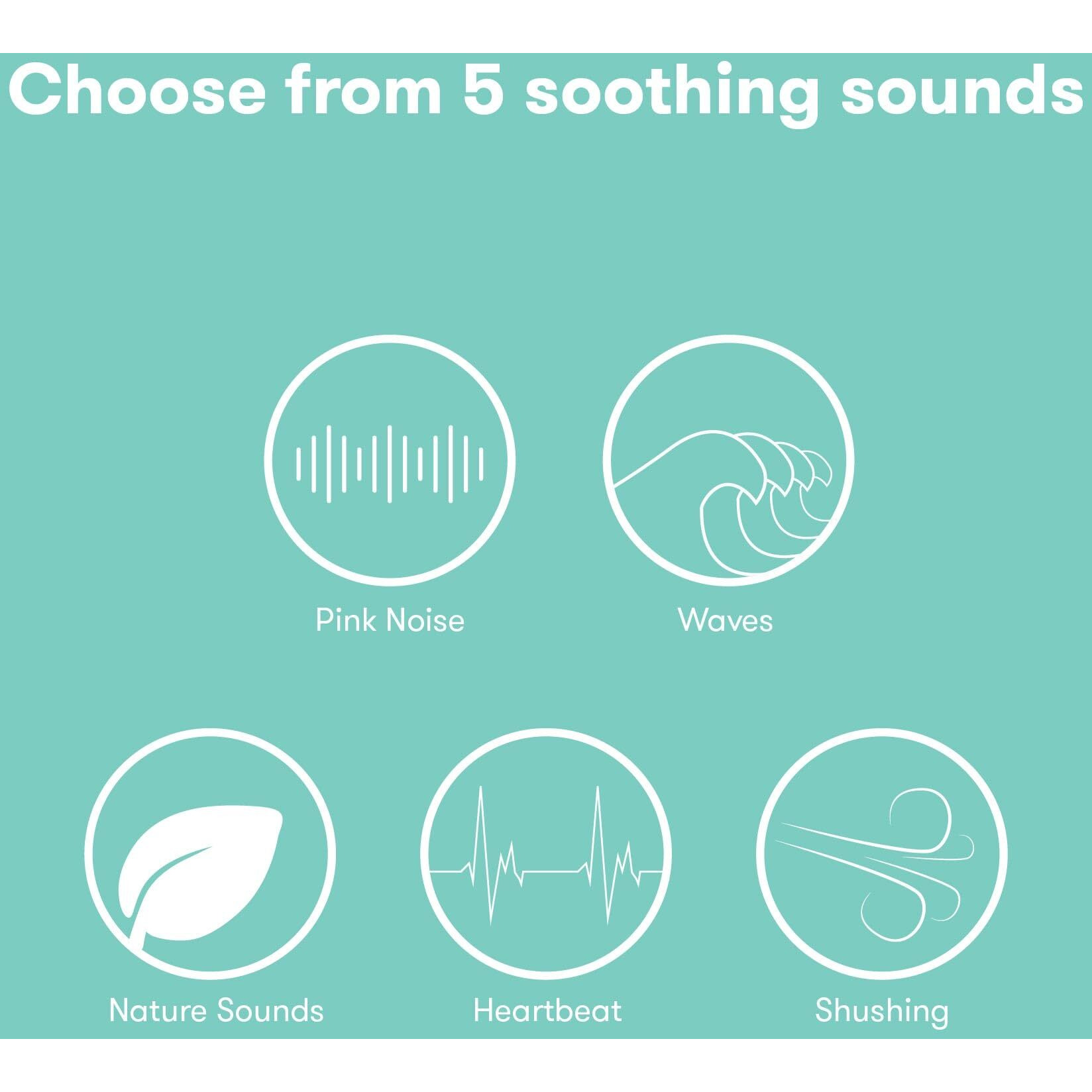 Frida Baby 2-In-1 Portable Sound Machine For Baby + Nightlight | White Noise Sound Machine For Baby With 5 Soothing Sounds & 3 Nightlight Modes | Travel Sound Machine Attaches To Strollers, Car Seats