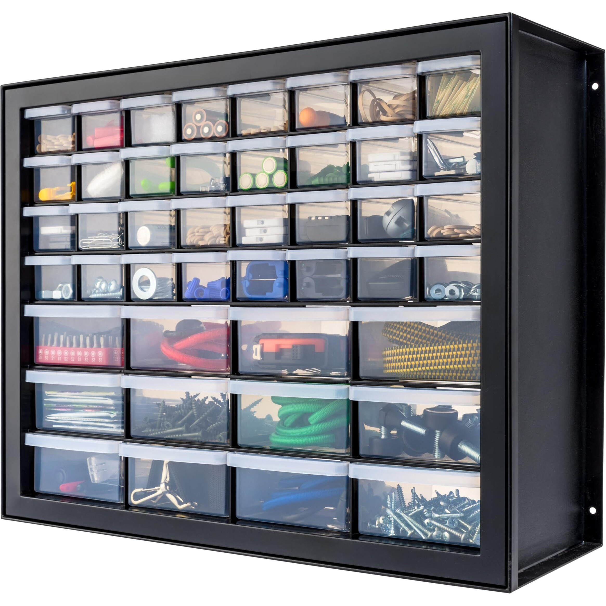 Iris Usa Screw Organizer, Hardware Storage Organizer, 44 Drawer Parts Cabinet, Plastic Drawer Storage For Hardware Crafts, Small Parts, Nuts And Bolts, Tool Storage, Scrapbook Art Hobby - Black