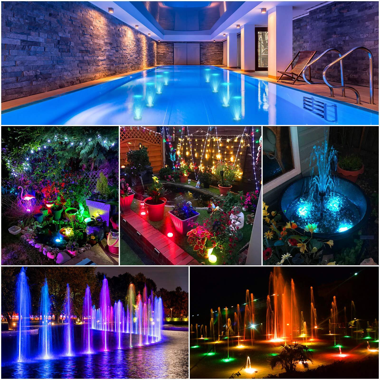Yiamia Submersible Led Battery Operated Spot Lights With Remote, Decorative Fish Bowl Small Lamps For Aquarium Vase Base Pond Wedding Halloween Party (4 Pack)