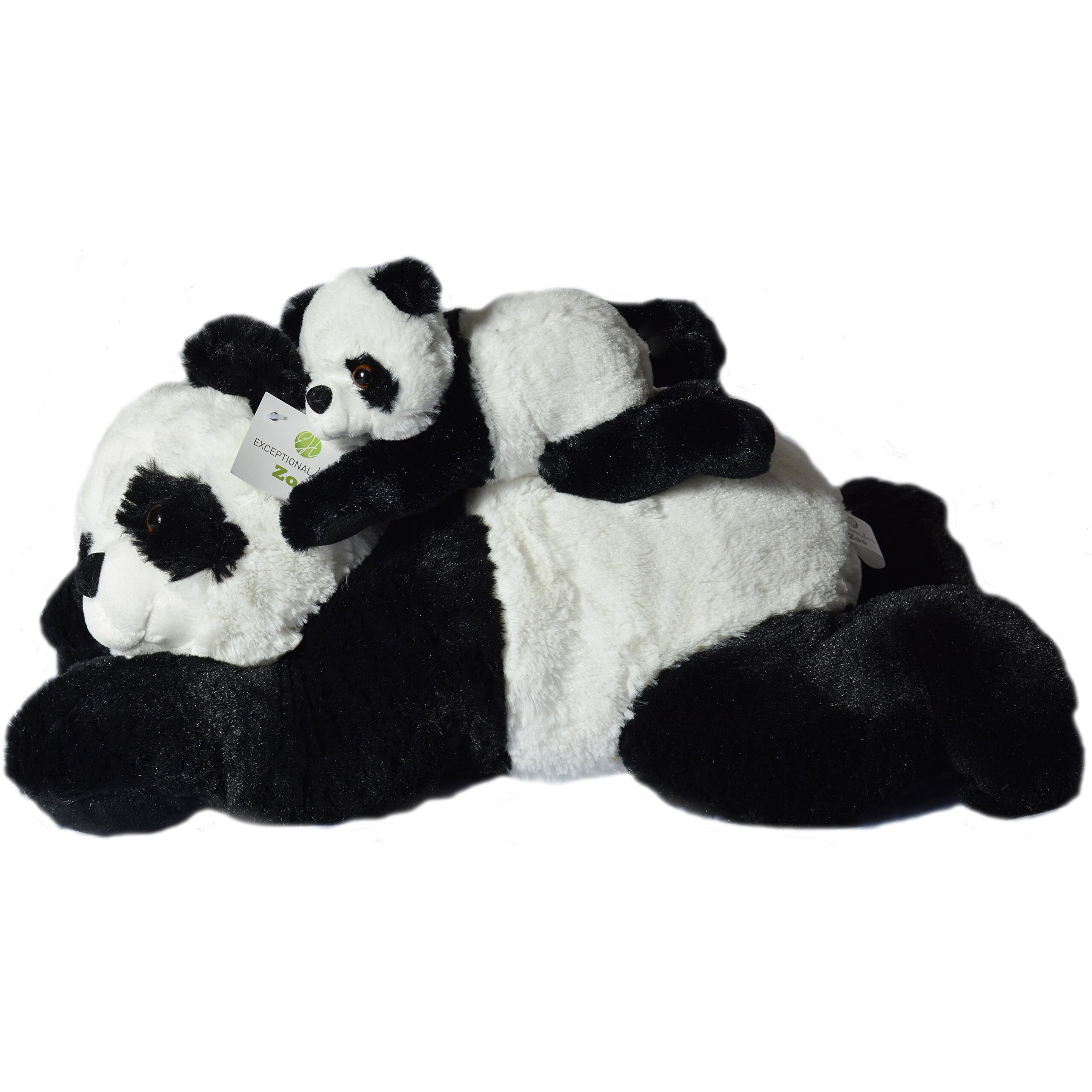 Mother & Baby Panda Plush Set | Super Soft Panda Stuffed Animal | Cute Plushies For Kids' Bedroom/Playroom | 18-In Stuffed Animals For Girls & Boys | Panda Bear Stuffed Animal Toys By Exceptional Home