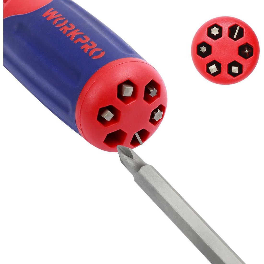 Workpro 12-In-1 Ratcheting Multi-Bit Screwdriver Set, Quick-Load Mechanism Screwdriver With Double End Bits In Handle