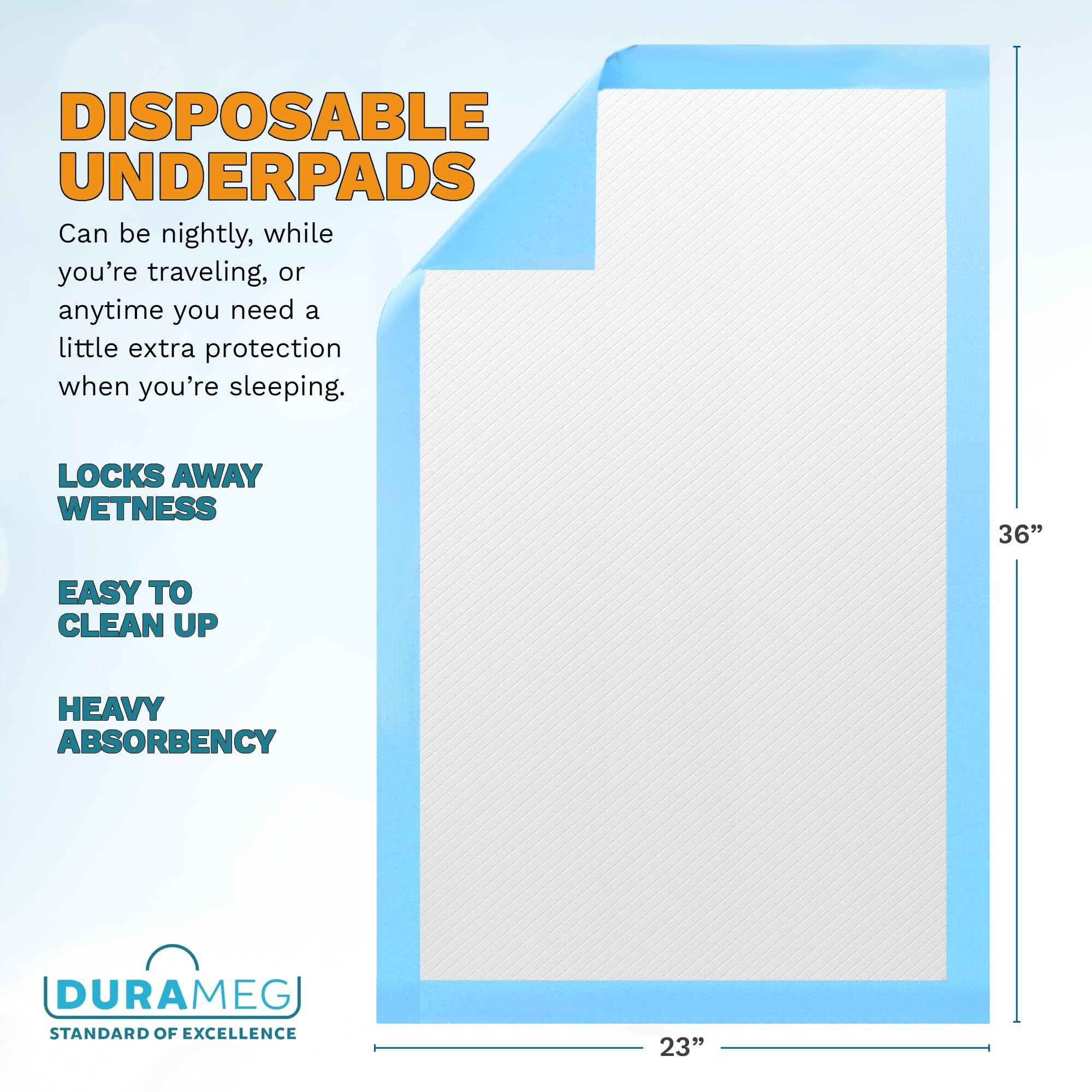 Chucks Pads Disposable [150-Pads] Underpads 23    X 36    Incontinence Chux Pads Absorbent Fluff Protective Bed Pads, Pee Pads For Babies, Kids, Adults & Elderly | Puppy Pads Large For Training Leak Proof
