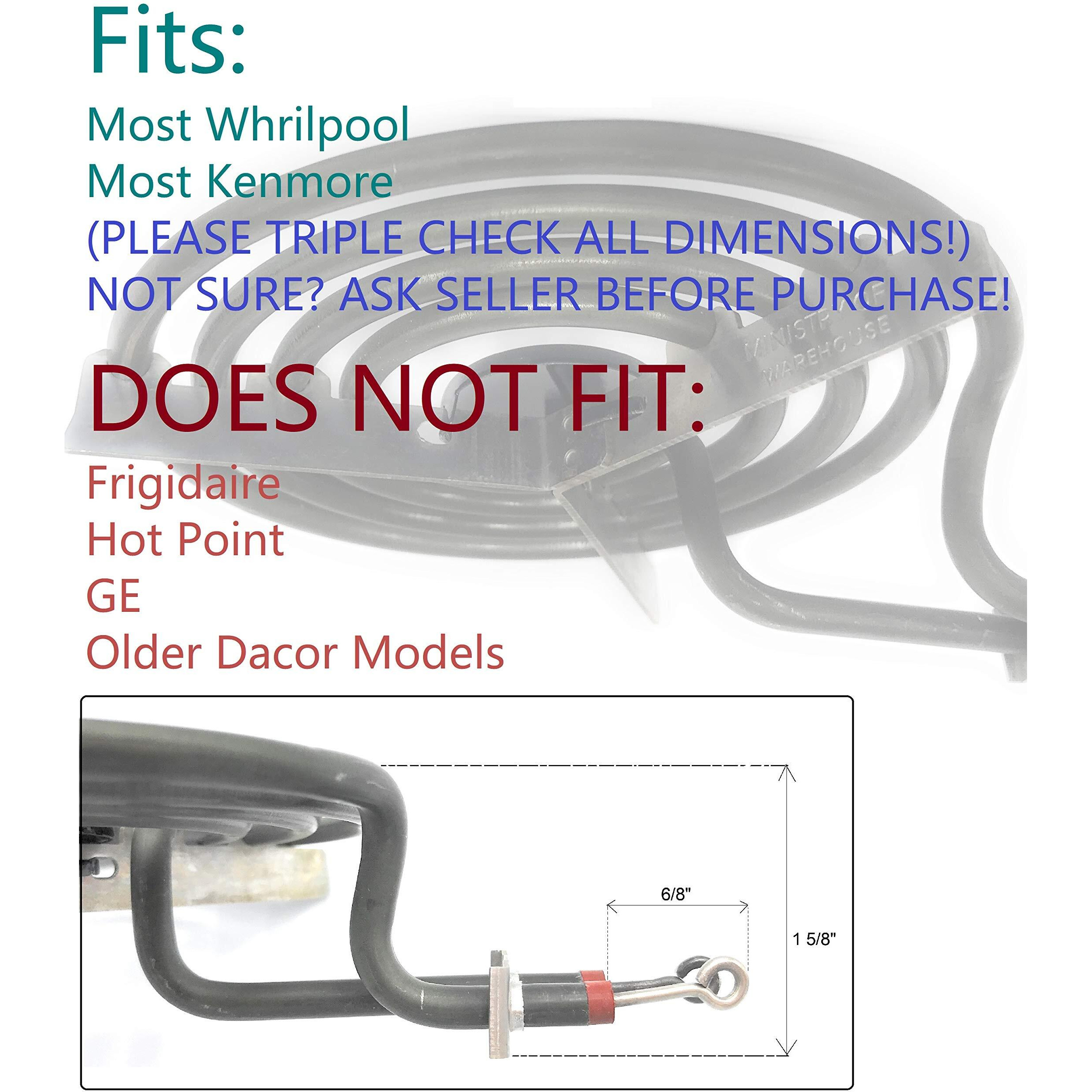 Cooking Appliances Mp22Ya Electric Range Burner Element Unit Set 2- Mp15Ya 6.5"" 2- Mp21Ya 8""