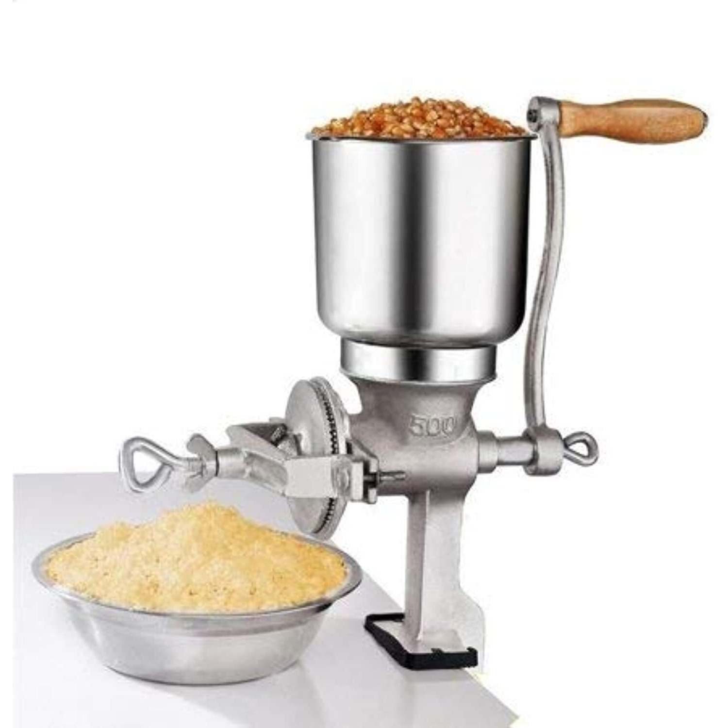Ejoyous Hand Crank Grain Mill, Table Clamp Manual Corn Grain Grinder Cast Iron Mill Grinder For Grinding Nut Spice Wheat Coffee Home Kitchen Commercial Use