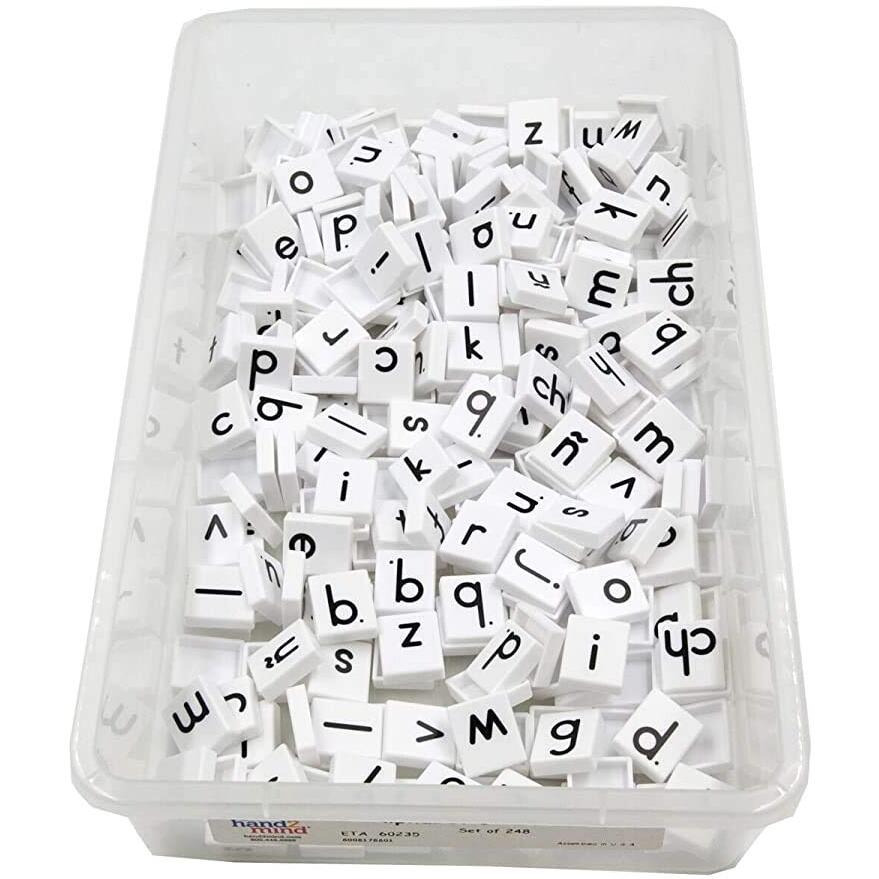Hand2Mind Plastic Lowercase Alphabet Letter Tiles, Plastic Letters For Kids, Phonics Manipulatives, Science Of Reading Alphabet Letters, Letter Tiles For Phonics And Spelling, Letters For Classroom