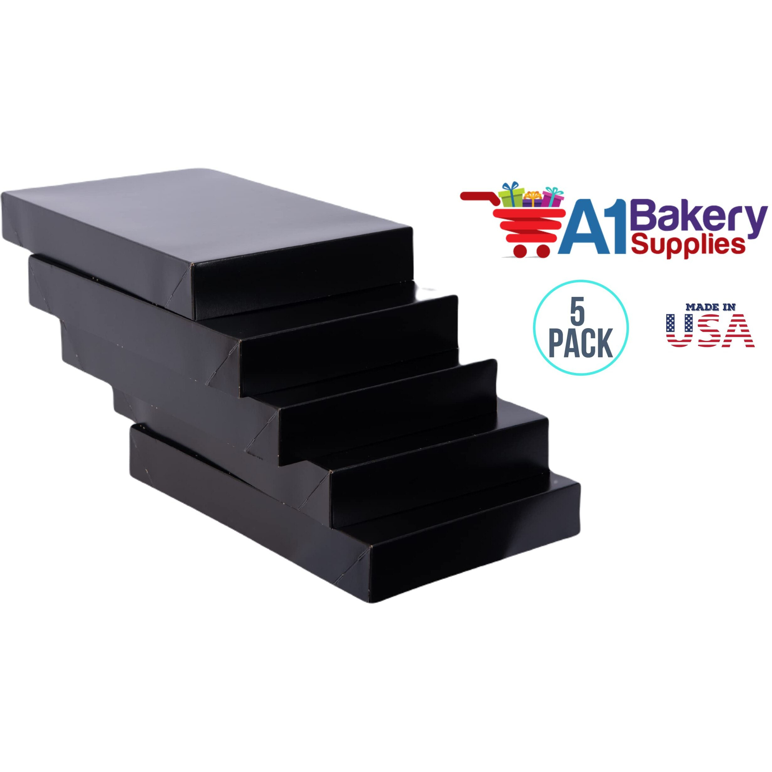 Men Shirt Box Women Top Box Gift Boxes Wrap Boxes Apparel Gift Boxes With Lids 5 Pack (Black)