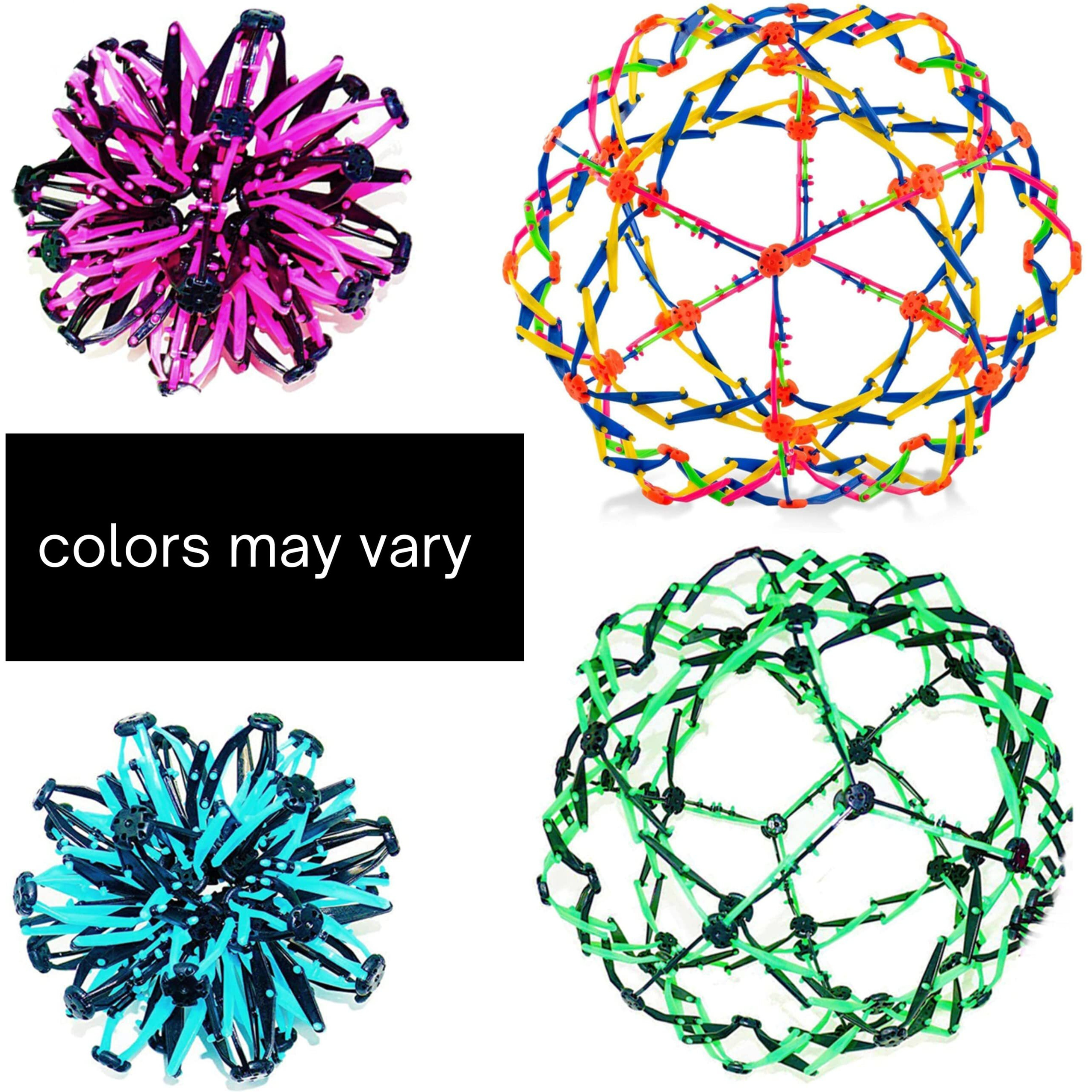 4E's Novelty Expandable Breathing Ball Sphere (4 Pack) Toy For Kids Stress Reliever Fidget Toys Colors May Vary For Yoga Anxiety Relaxation Expands From 5.6"" To 12""