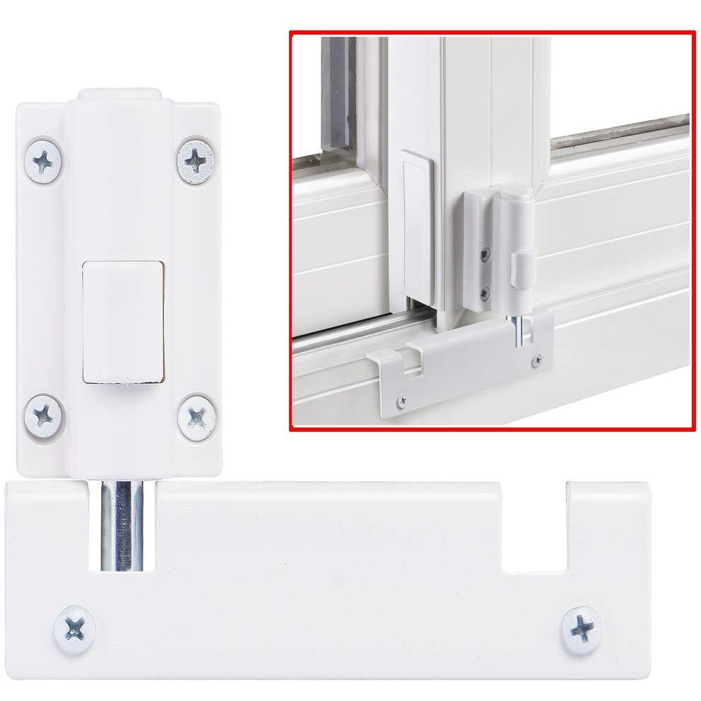 Hausun Patio Sliding Door Security Foot Lock Kick Lock, Fits On Top Rail-Childproof Patio Door Guardian-Or Bottom Rail-Foot Operated-Keep Your Family Safe And Secure(1 Pack,White)