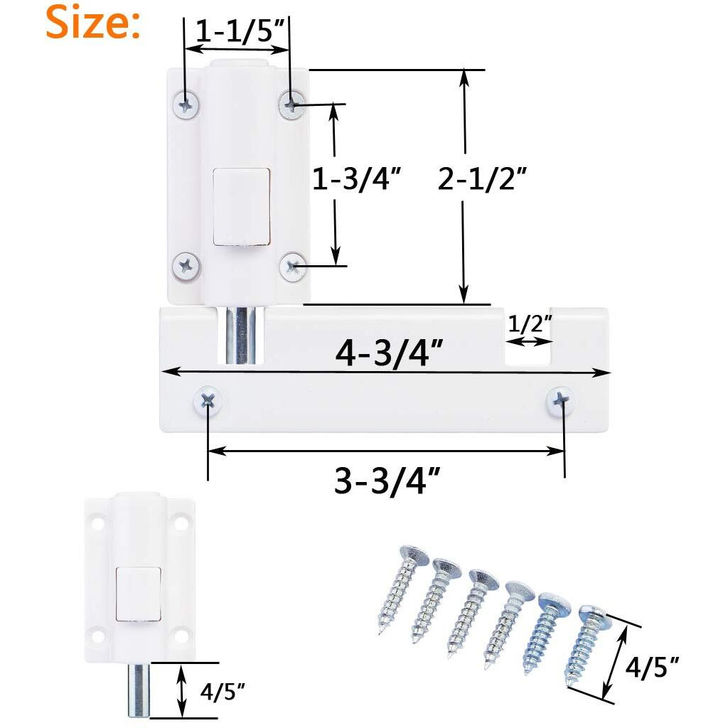 Hausun Patio Sliding Door Security Foot Lock Kick Lock, Fits On Top Rail-Childproof Patio Door Guardian-Or Bottom Rail-Foot Operated-Keep Your Family Safe And Secure(1 Pack,White)