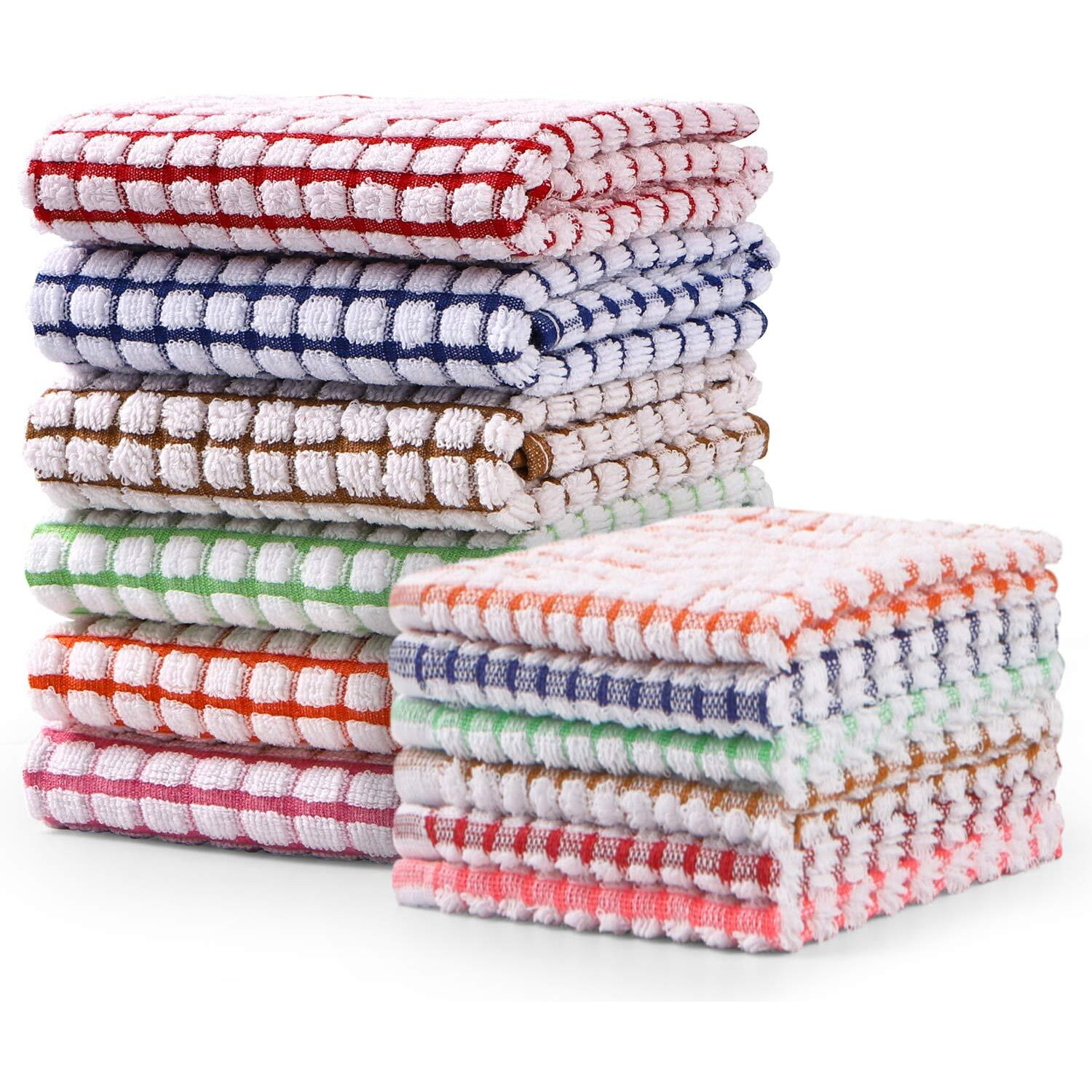 Aotbat Kitchen Towels And Dishcloths Set, 16 X 25 12 12, Set Of Bulk Cotton Dish For Washing Dishes Rags Everyday Cooking Baking