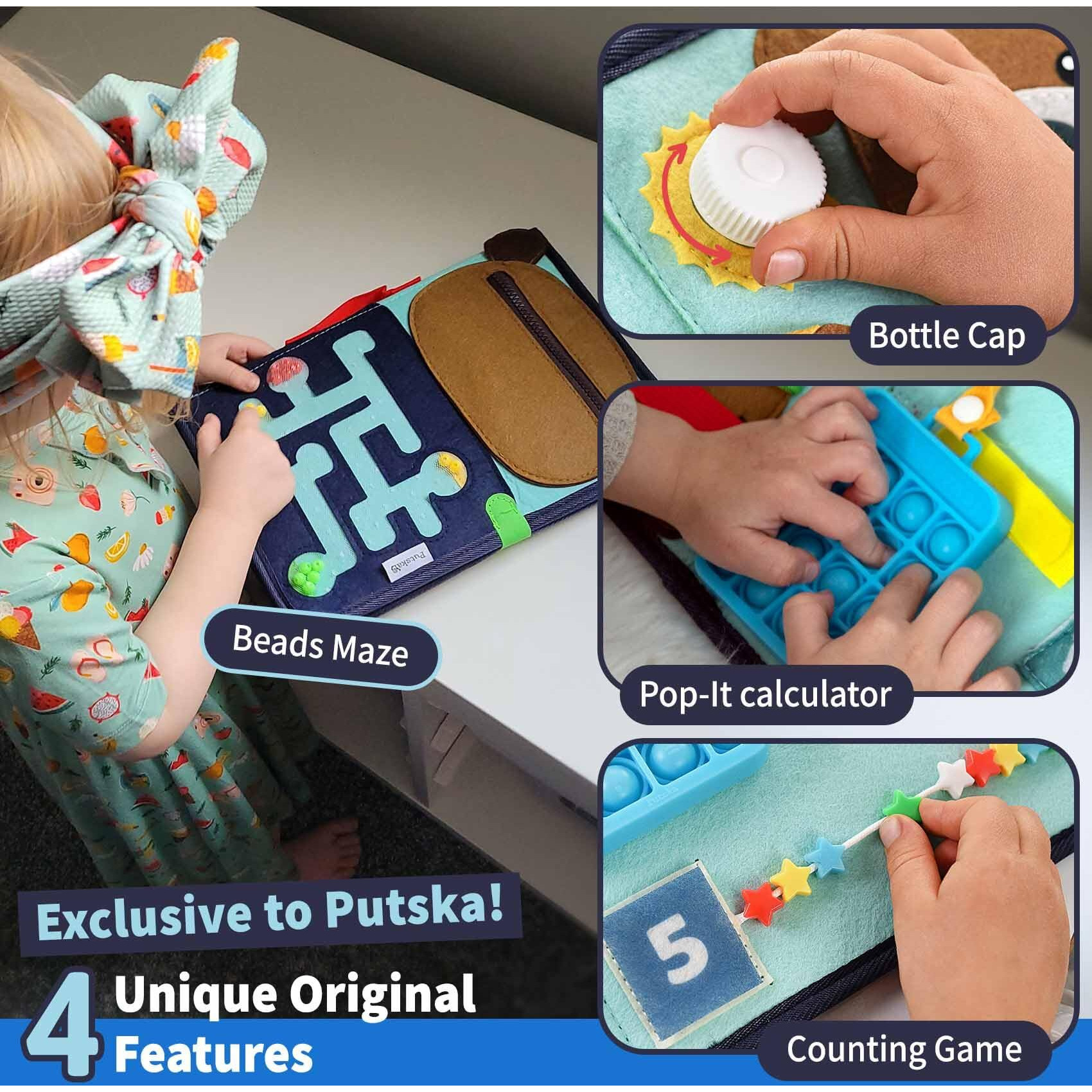 Putska Busy Book For Toddlers 2-3, Busy Board For 2 Year Old