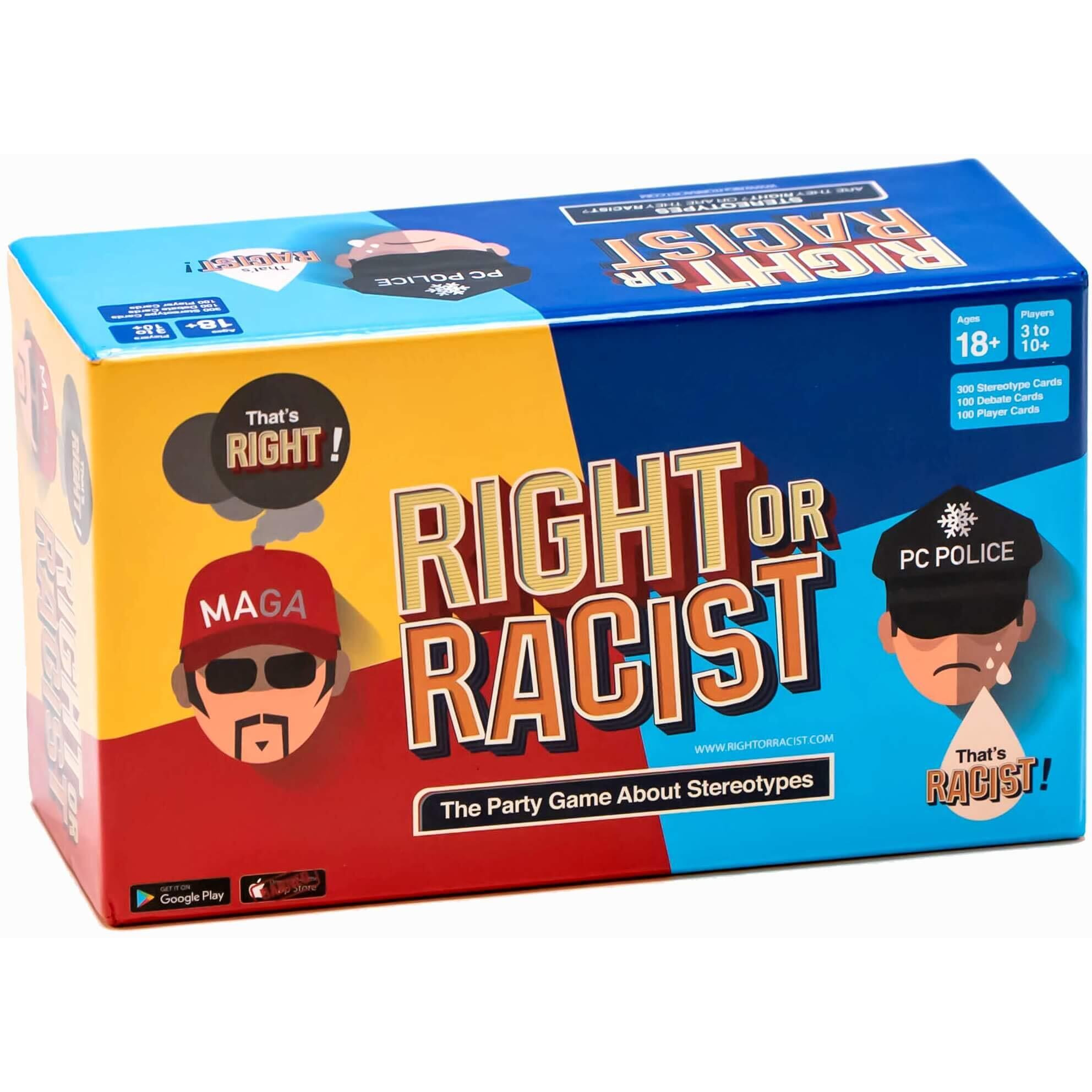 Right Or Racist - Funny Gag Gift - Gifts For Men - Party Game - Hilarious Game - Great Gift - Birthday Gifts For Men And Women