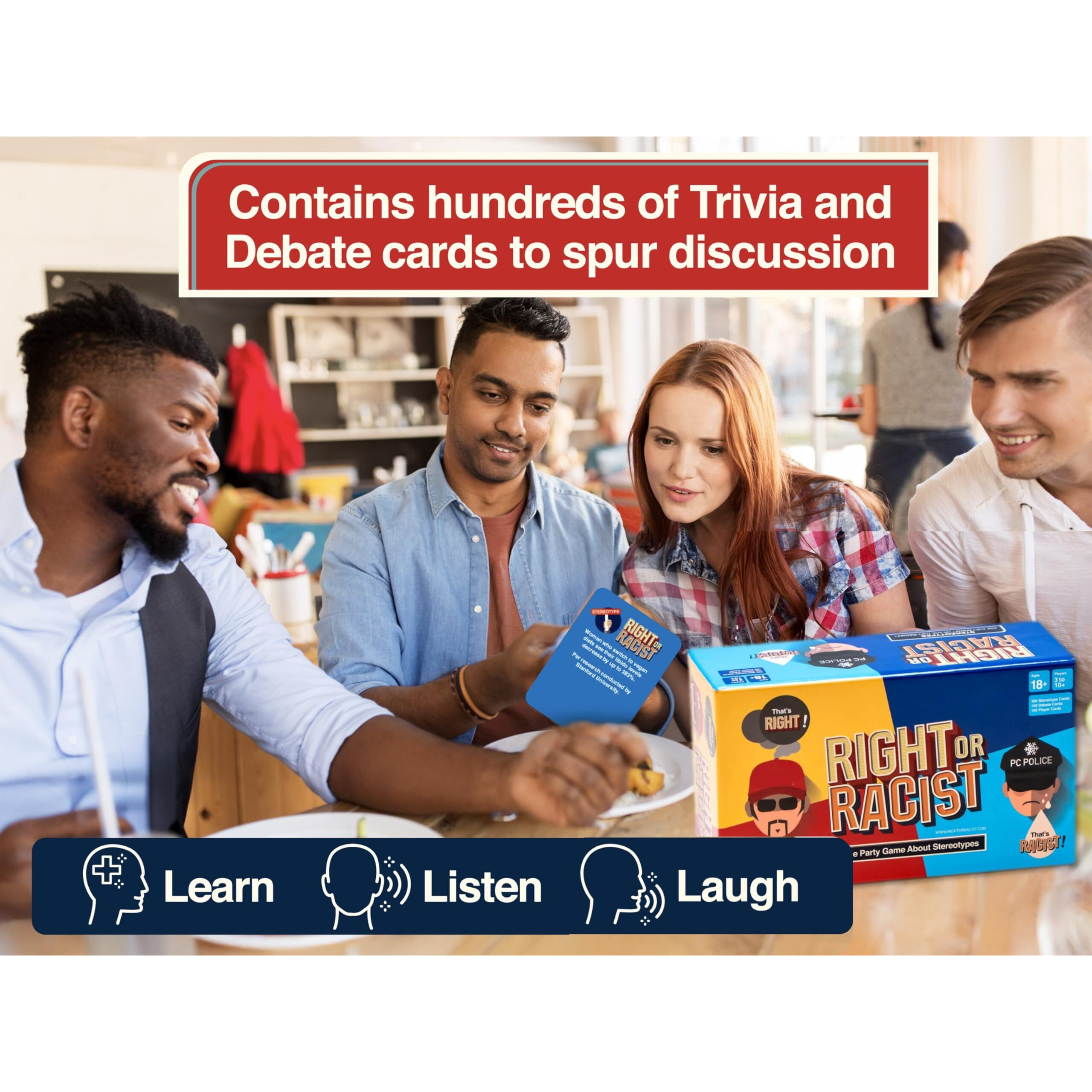 Right Or Racist - Funny Gag Gift - Gifts For Men - Party Game - Hilarious Game - Great Gift - Birthday Gifts For Men And Women