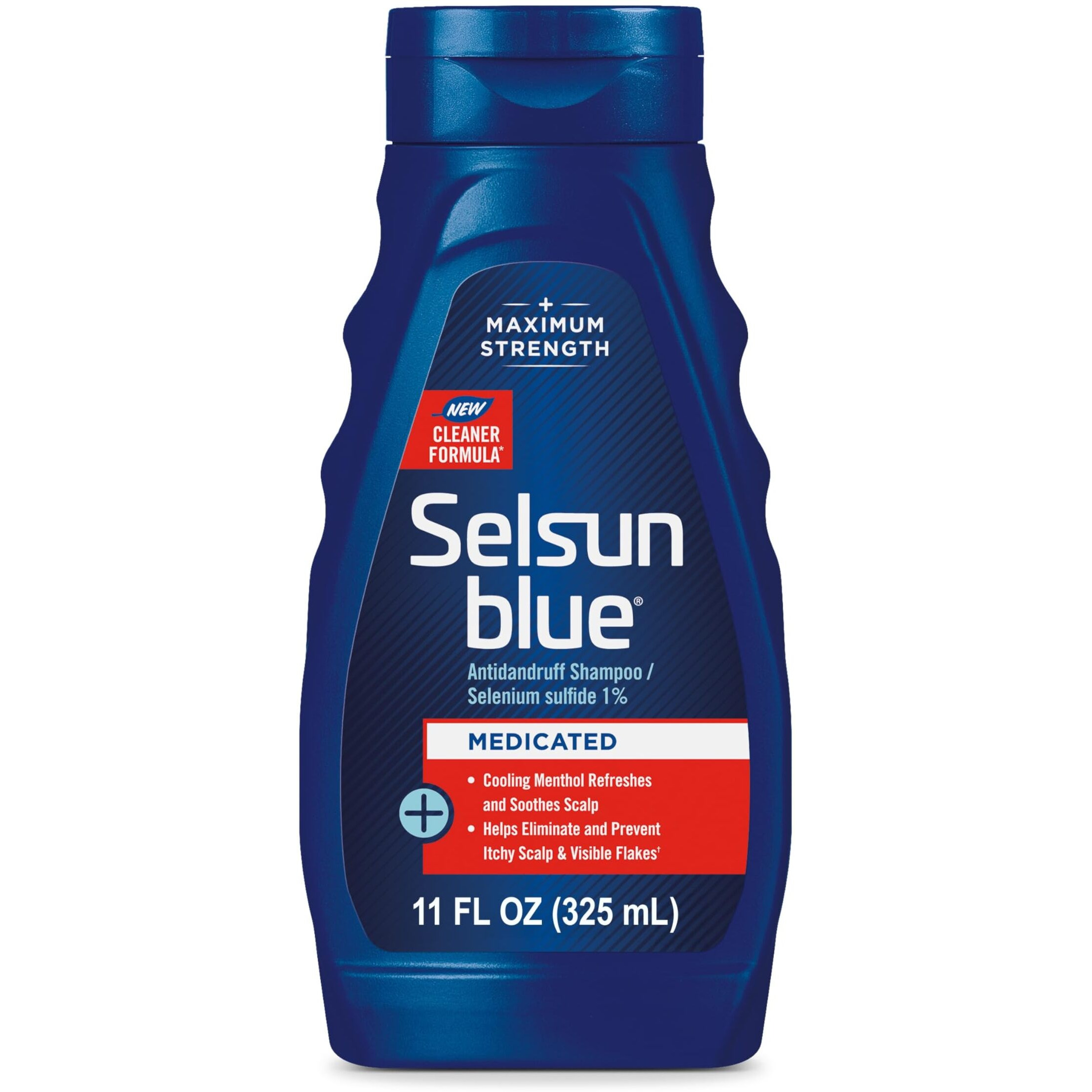 Selsun Blue Medicated Antidandruff Shampoo, Maximum Strength Scalp Treatment With Selenium Sulfide, 11 Fl. Oz.